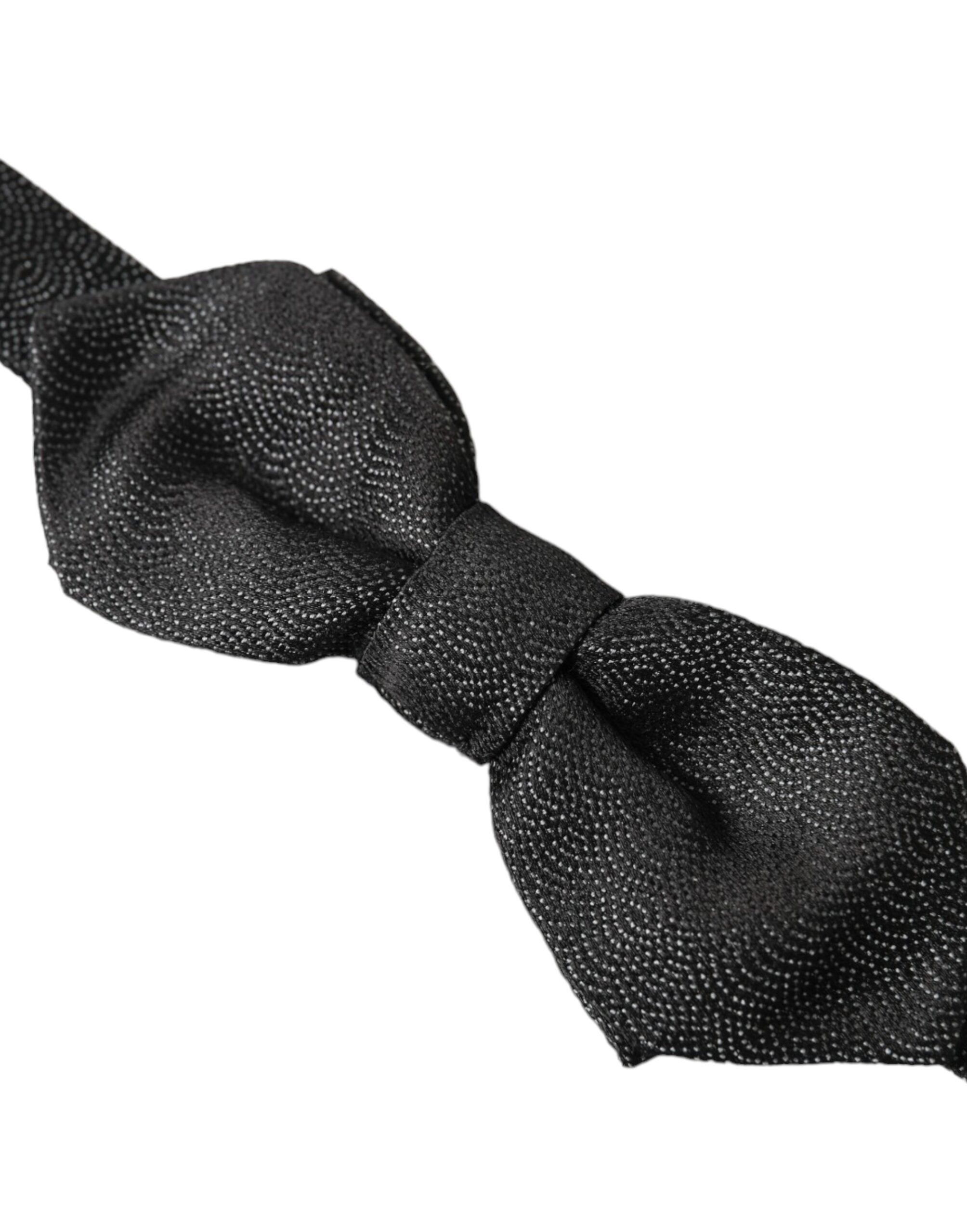 Dolce & Gabbana Black Silk Adjustable Neck Men Bow Men's Tie Size ONE SIZE - 2 Thumbnail