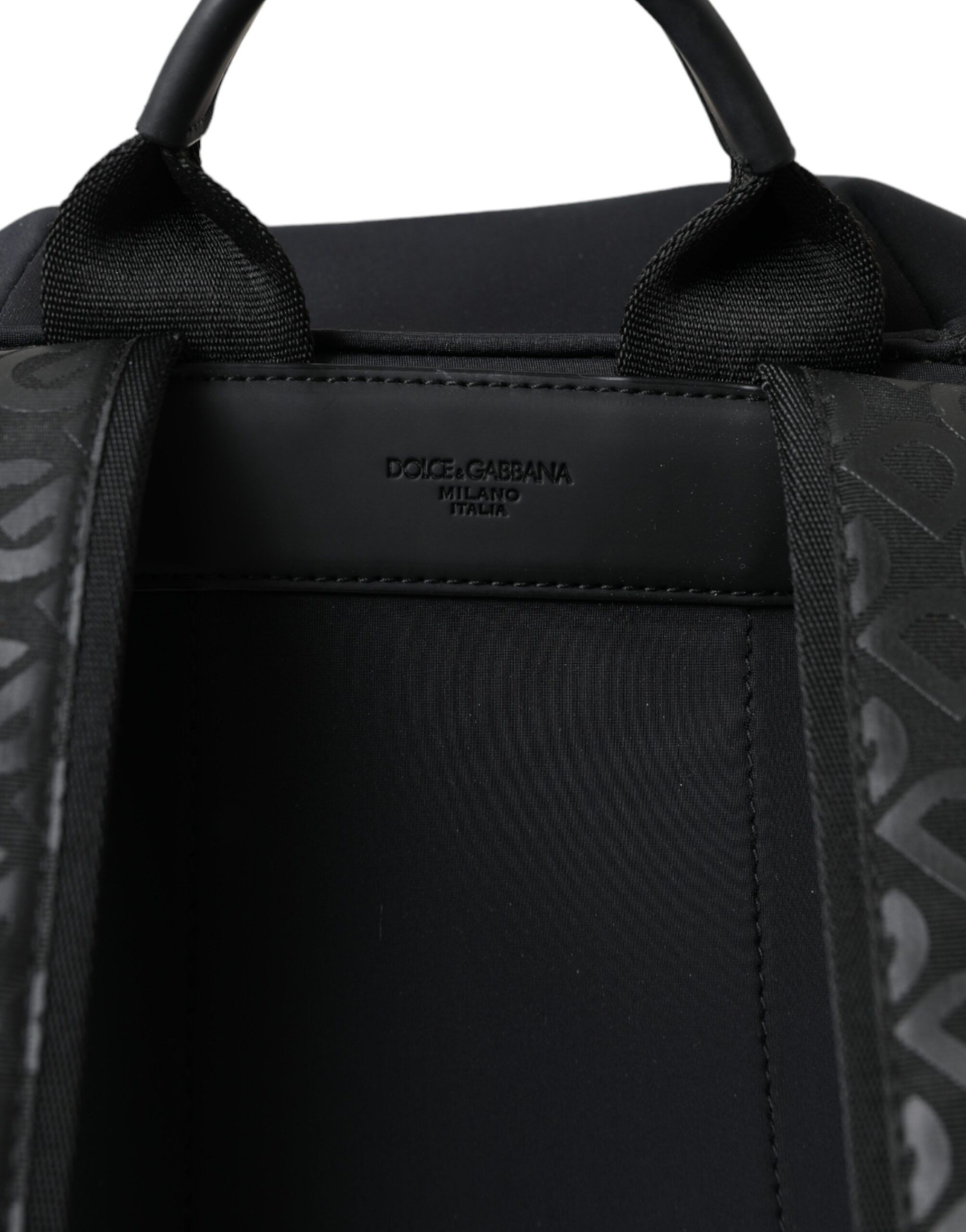Dolce & Gabbana Black Neoprene Nylon DG Logo School Backpack Men's Bag Size ONE SIZE - 4 Thumbnail