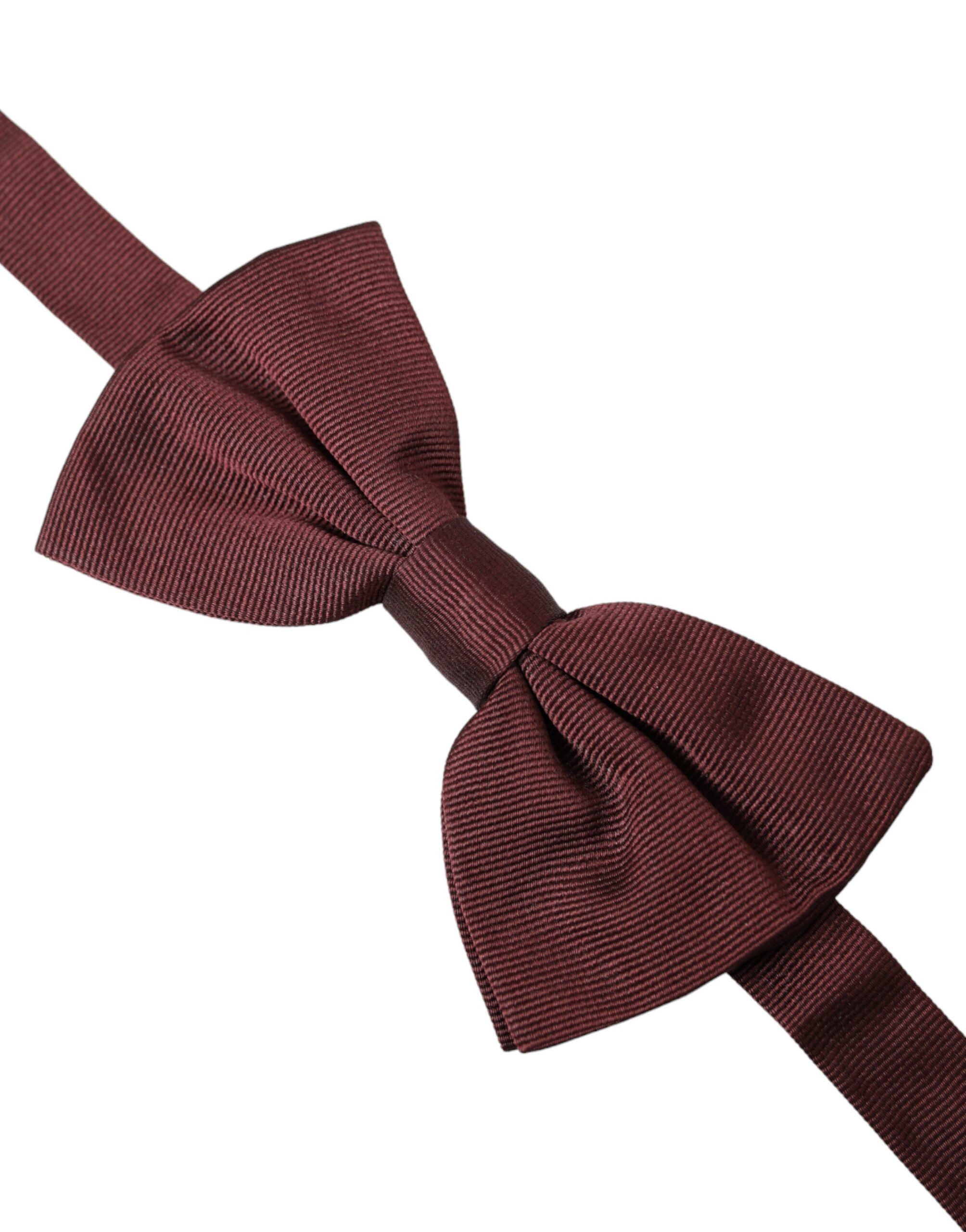Dolce & Gabbana Maroon Silk Adjustable Neck Men Bow Men's Tie Size ONE SIZE - 2 Thumbnail