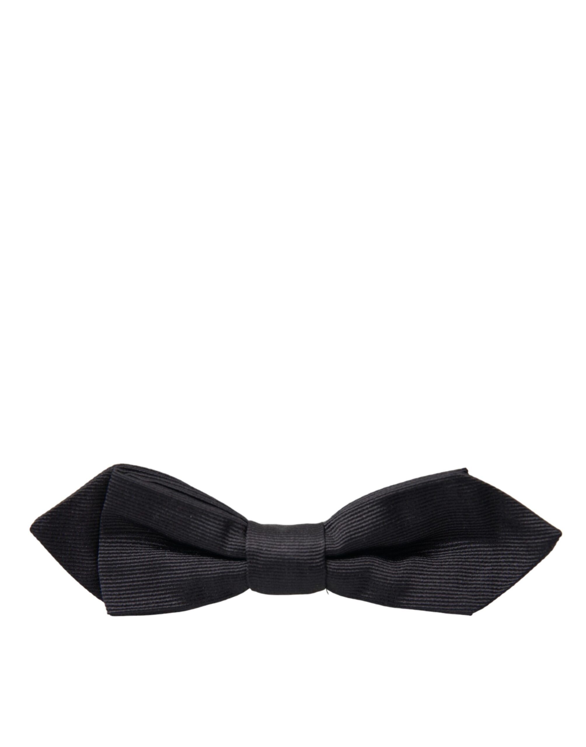 Dolce & Gabbana Black Silk Adjustable Neck Men Bow Men's Tie Size ONE SIZE - 4 Thumbnail