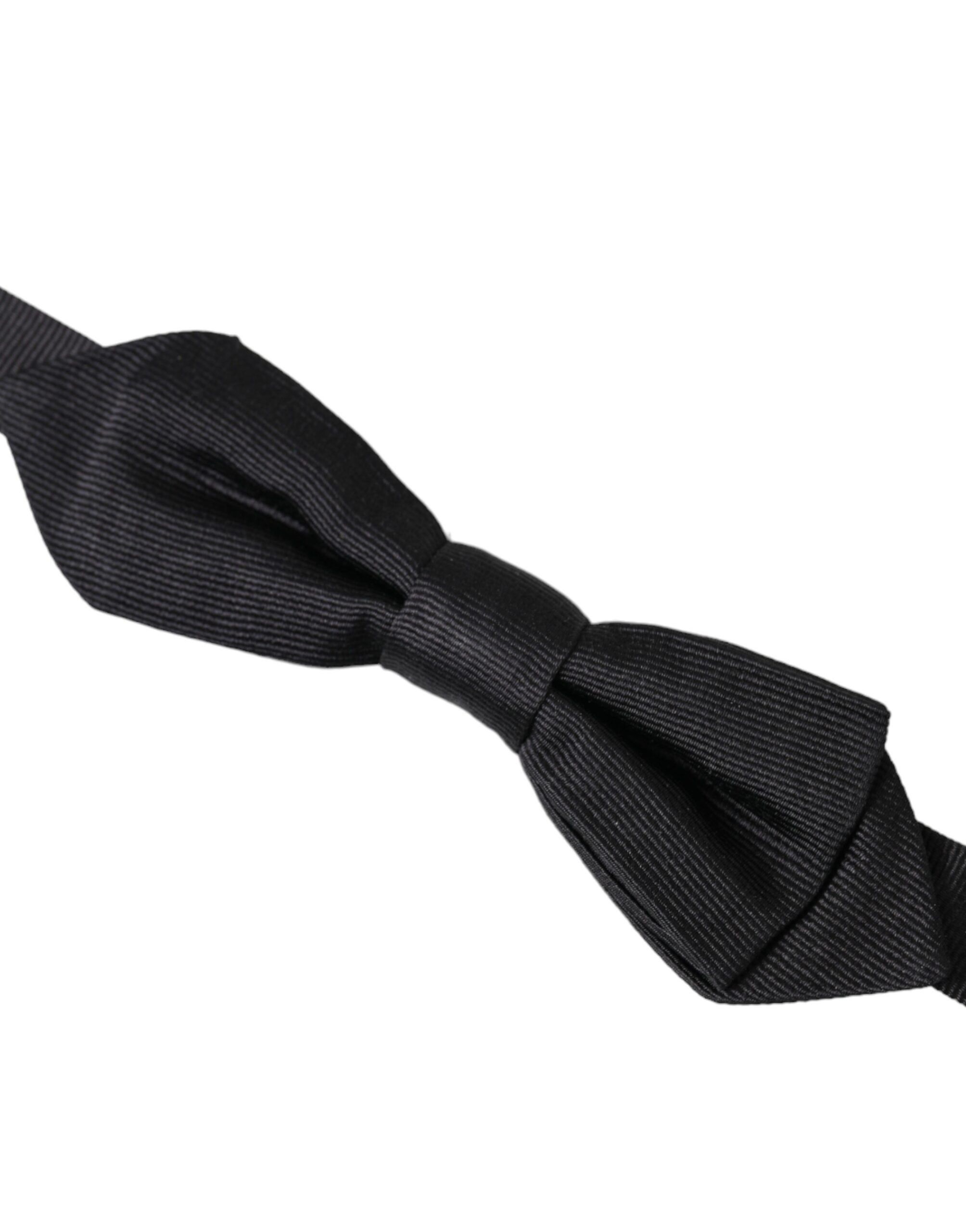 Dolce & Gabbana Black Silk Adjustable Neck Men Bow Men's Tie Size ONE SIZE - 2 Thumbnail