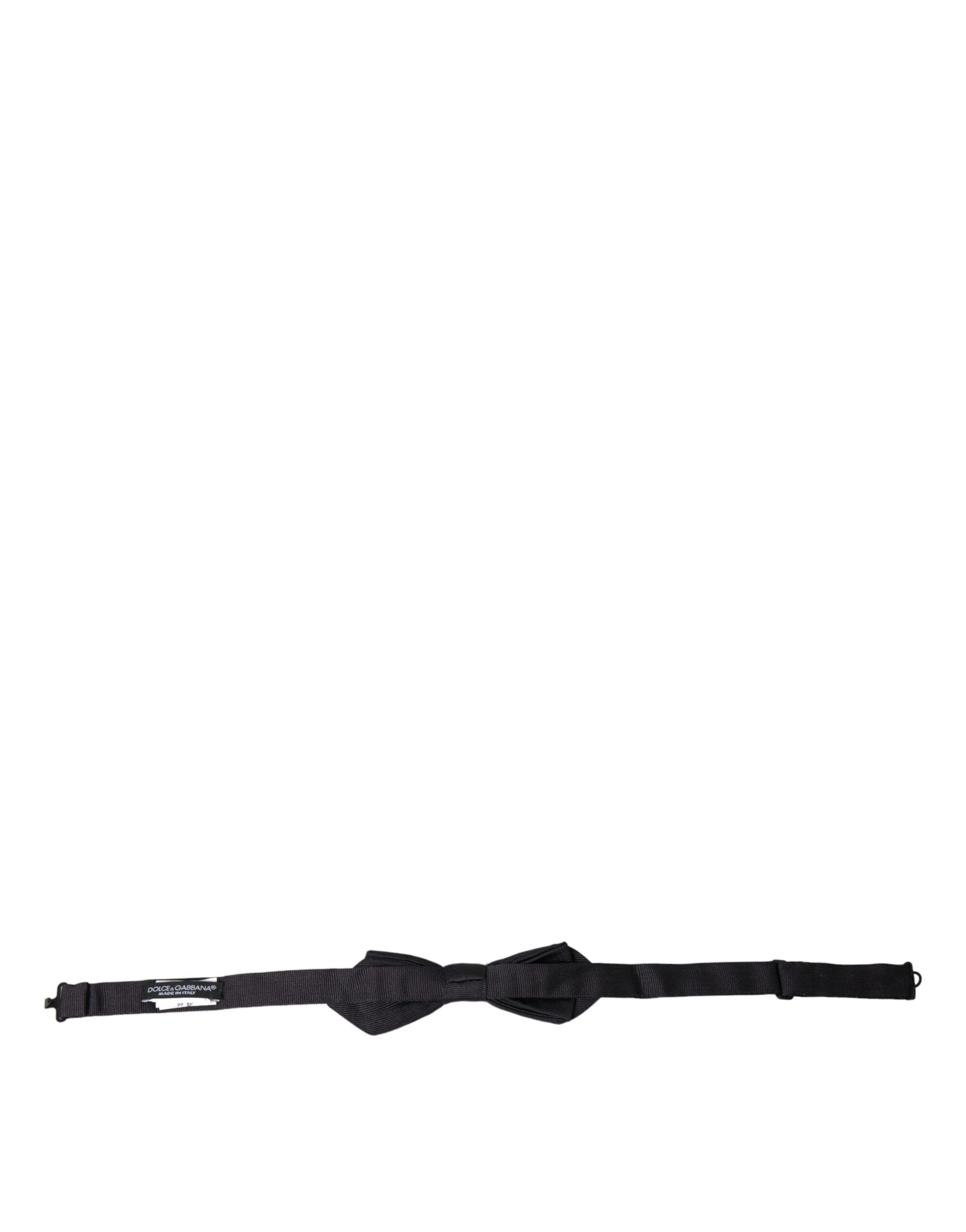 Dolce & Gabbana Black Silk Adjustable Neck Men Bow Men's Tie Size ONE SIZE - 3 Thumbnail
