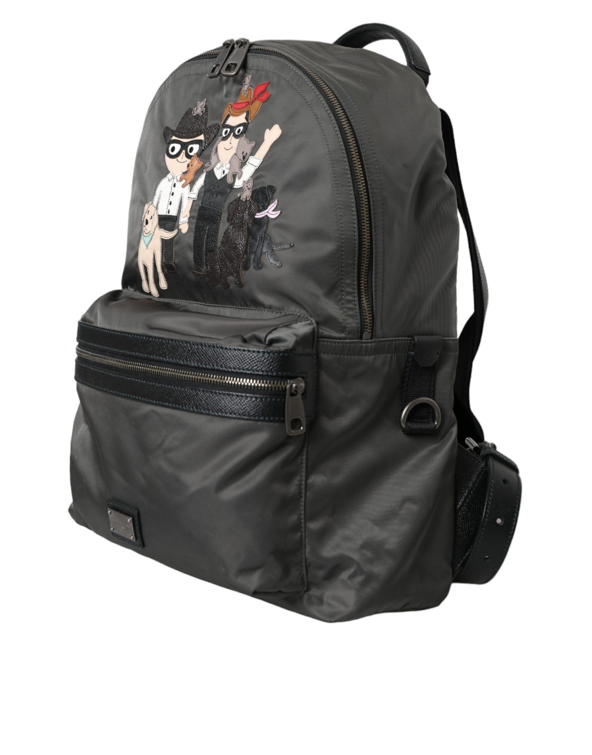 Dolce & Gabbana Dark Gray Nylon #DGFamily Patch Men Backpack Men's Bag Size ONE SIZE - 2 Thumbnail