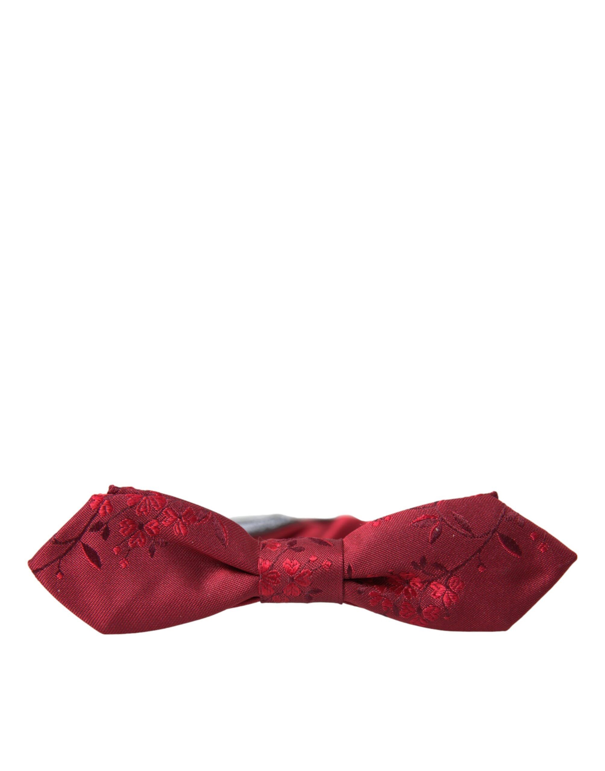 Dolce & Gabbana Red Brocade Silk Adjustable Neck Men Bow Men's Tie Size ONE SIZE - 4 Thumbnail