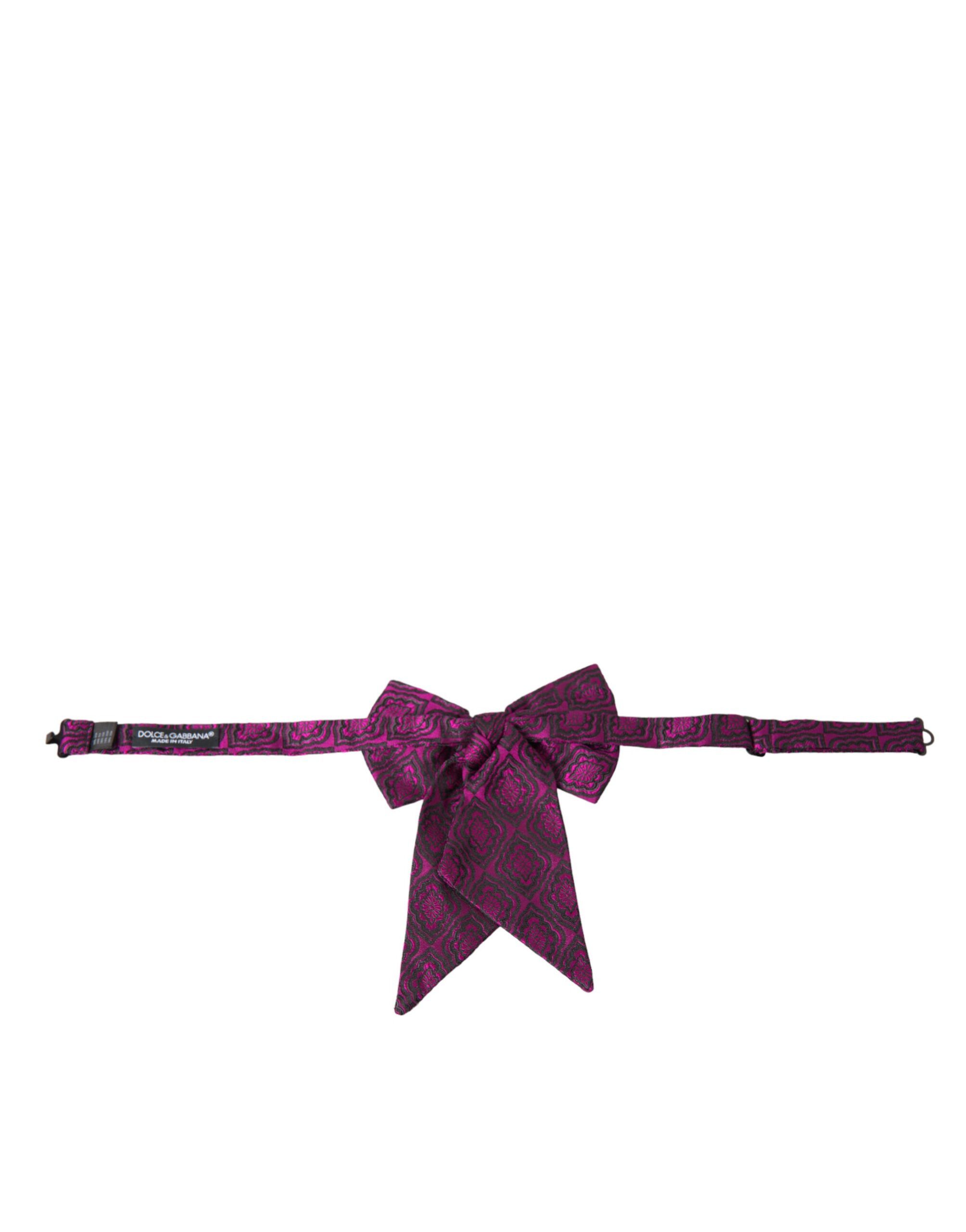 Dolce & Gabbana Purple Ribbon Silk Adjustable Neck Men Bow Men's Tie Size ONE SIZE - 3 Thumbnail