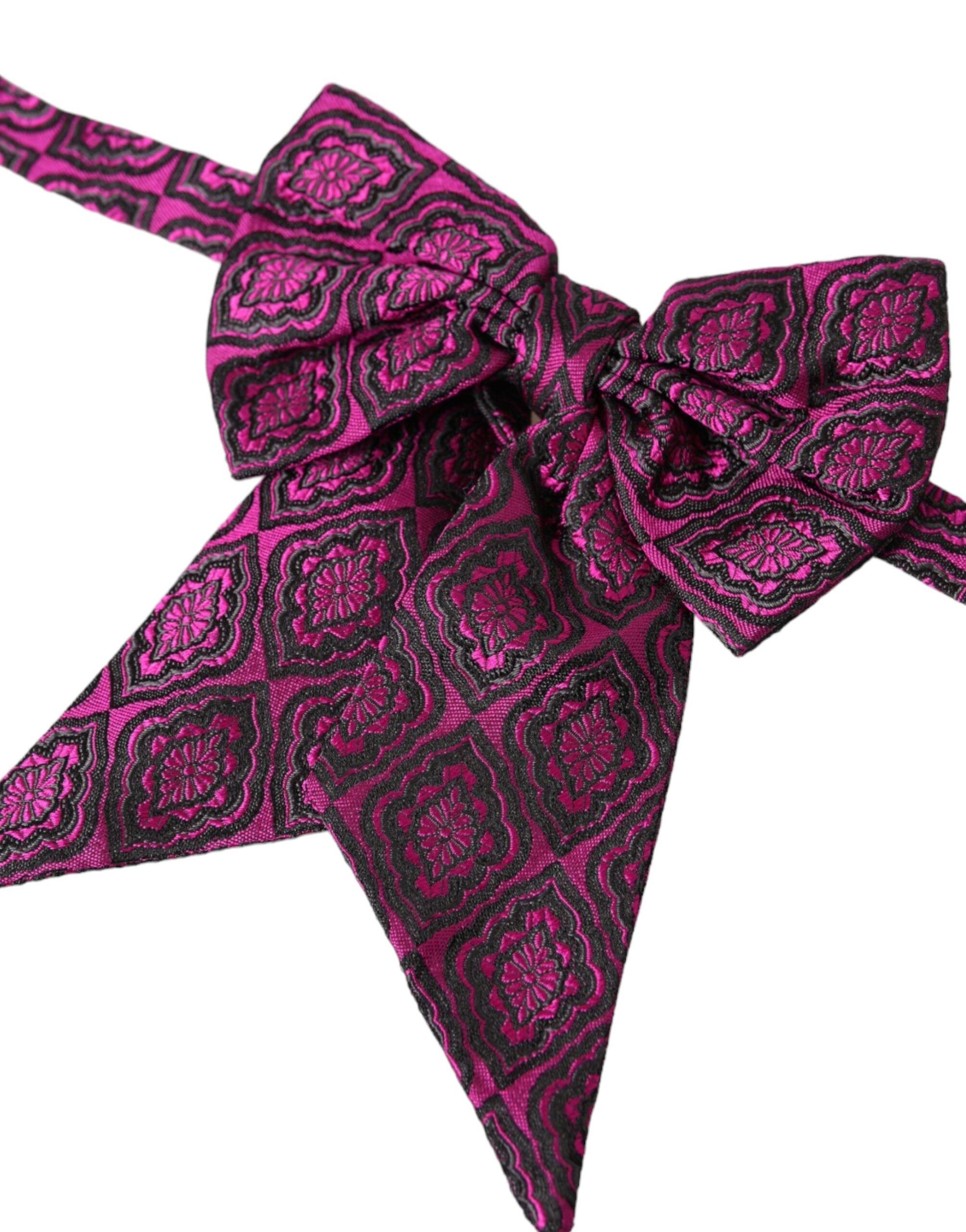 Dolce & Gabbana Purple Ribbon Silk Adjustable Neck Men Bow Men's Tie Size ONE SIZE - 2 Thumbnail