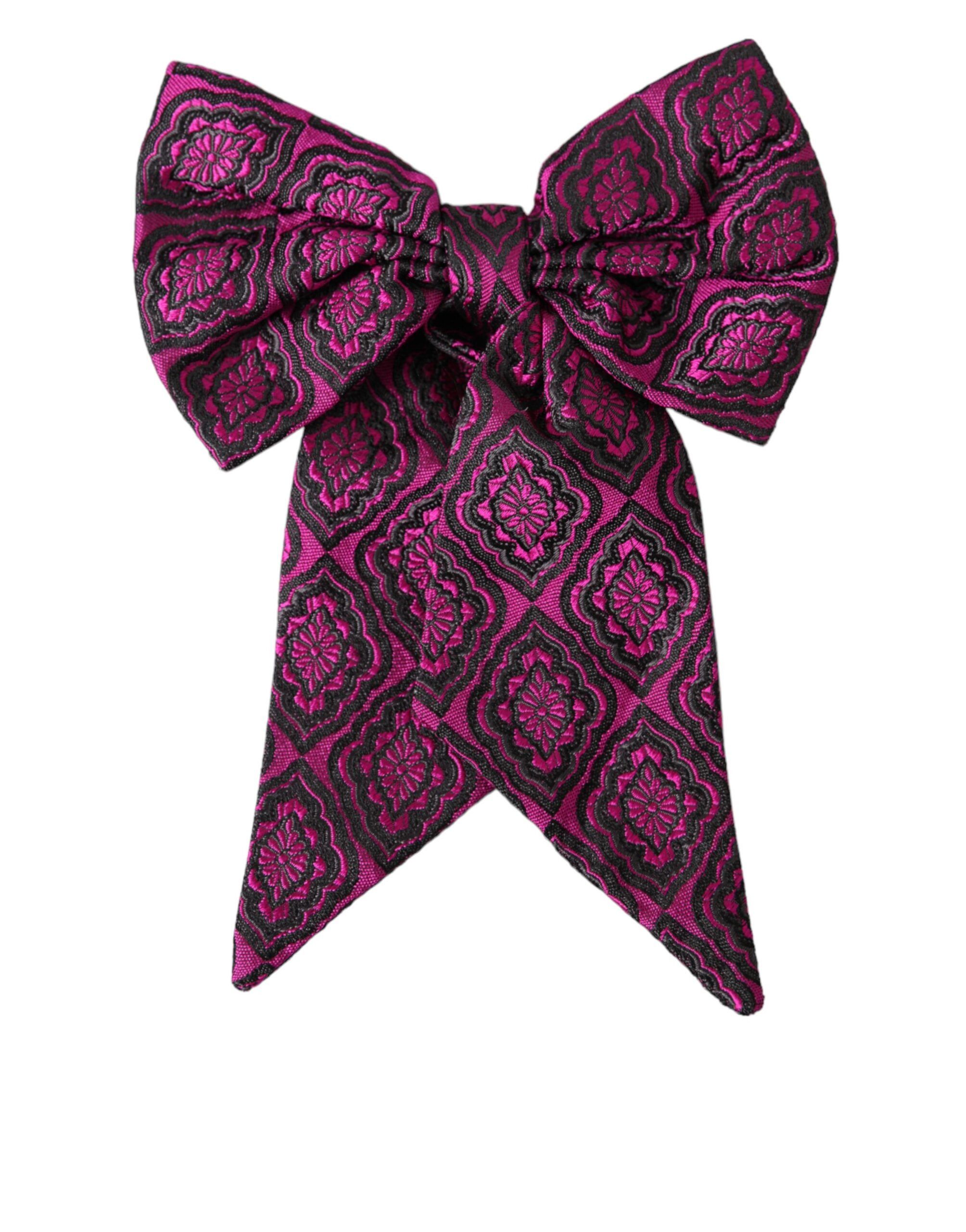 Dolce & Gabbana Purple Ribbon Silk Adjustable Neck Men Bow Men's Tie Size ONE SIZE - 5 Thumbnail