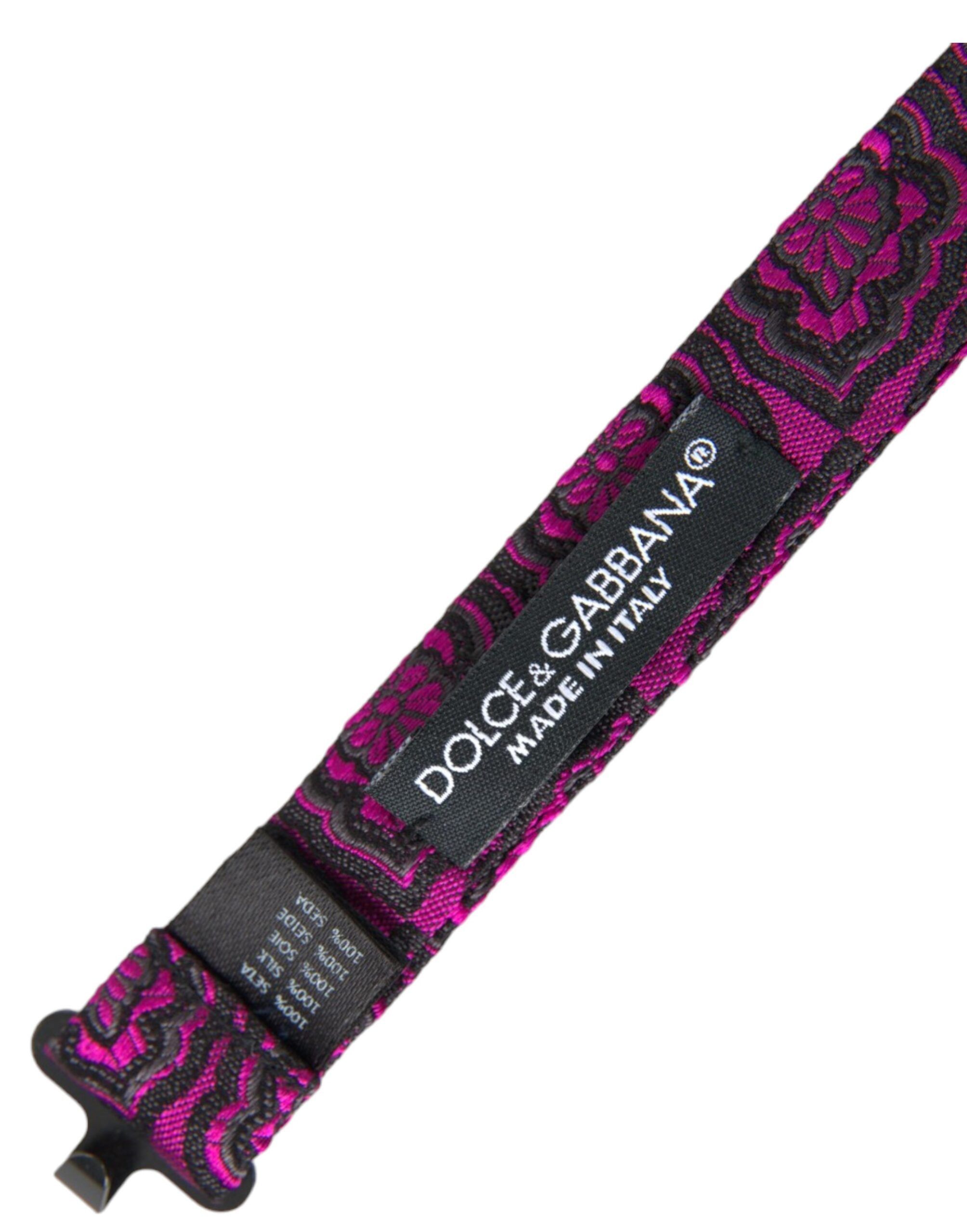 Dolce & Gabbana Purple Ribbon Silk Adjustable Neck Men Bow Men's Tie Size ONE SIZE - 4 Thumbnail