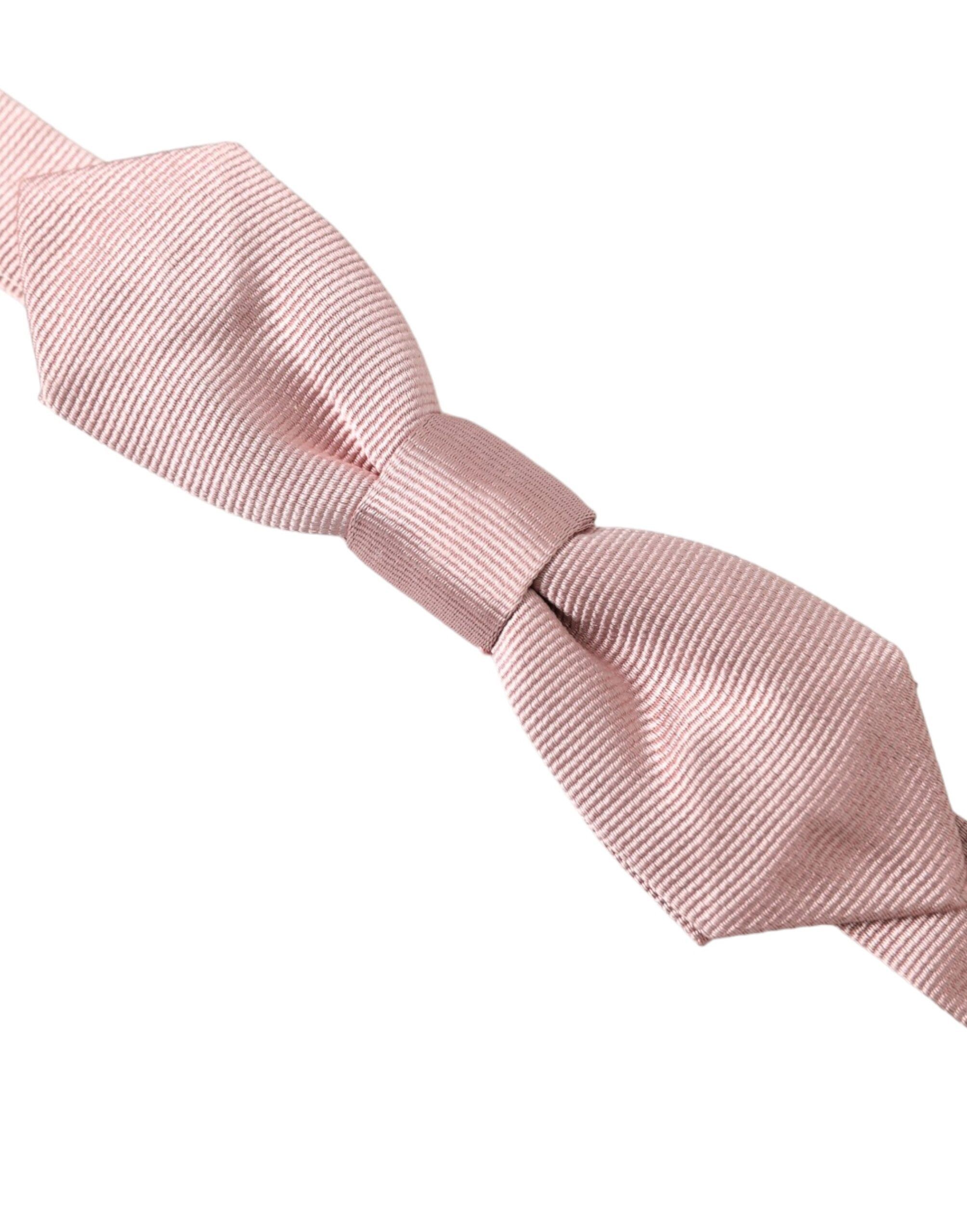 Dolce & Gabbana Pink Silk Adjustable Neck Men Bow Men's Tie Size ONE SIZE - 2 Thumbnail