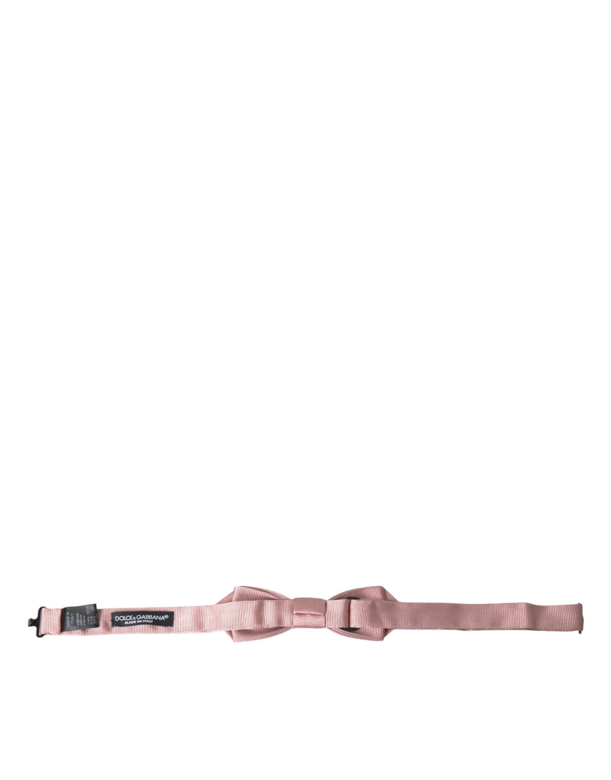 Dolce & Gabbana Pink Silk Adjustable Neck Men Bow Men's Tie Size ONE SIZE - 3 Thumbnail