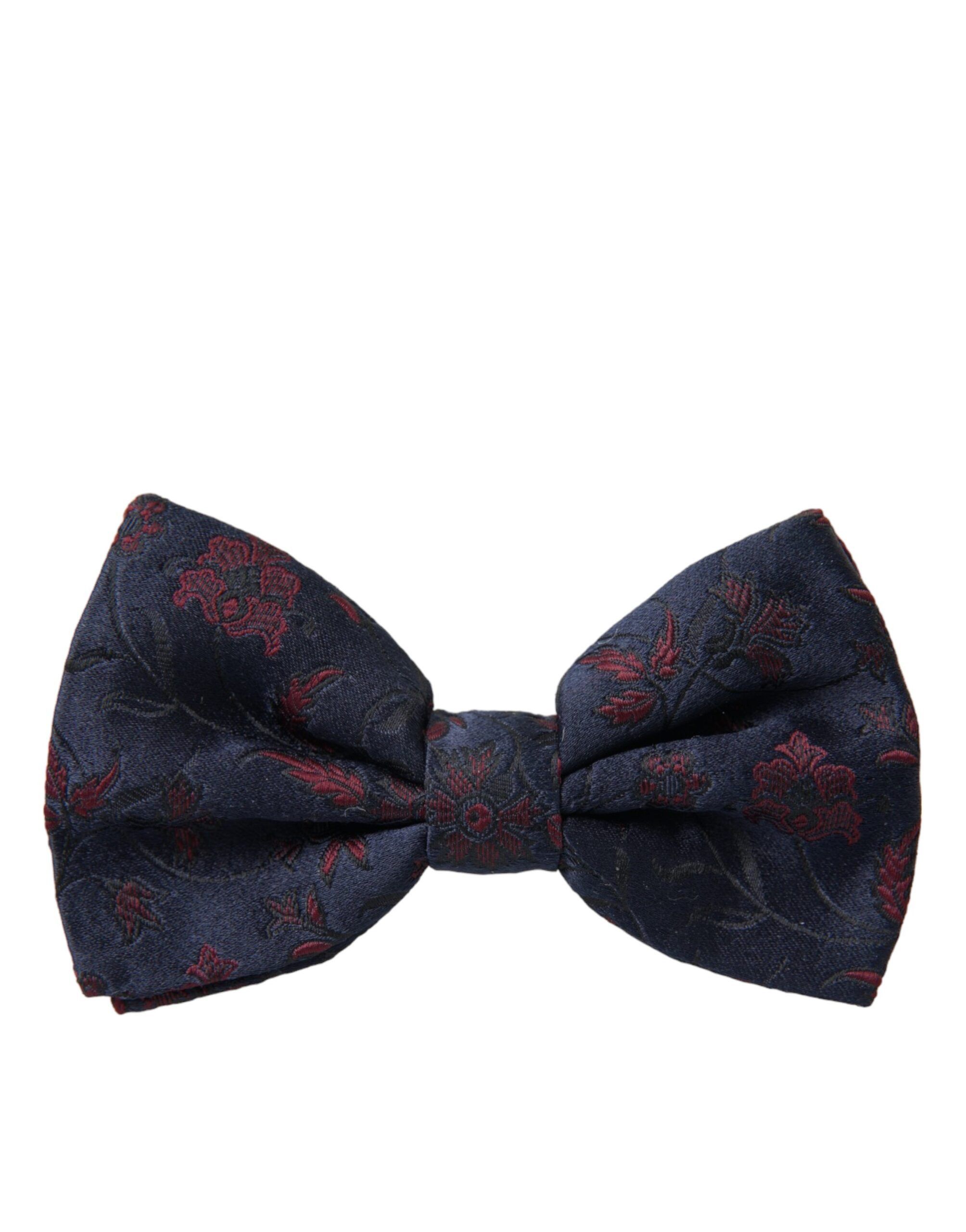 Dolce & Gabbana Blue Floral Brocade Adjustable Neck Men Bow Men's Tie Size ONE SIZE - 4 Thumbnail