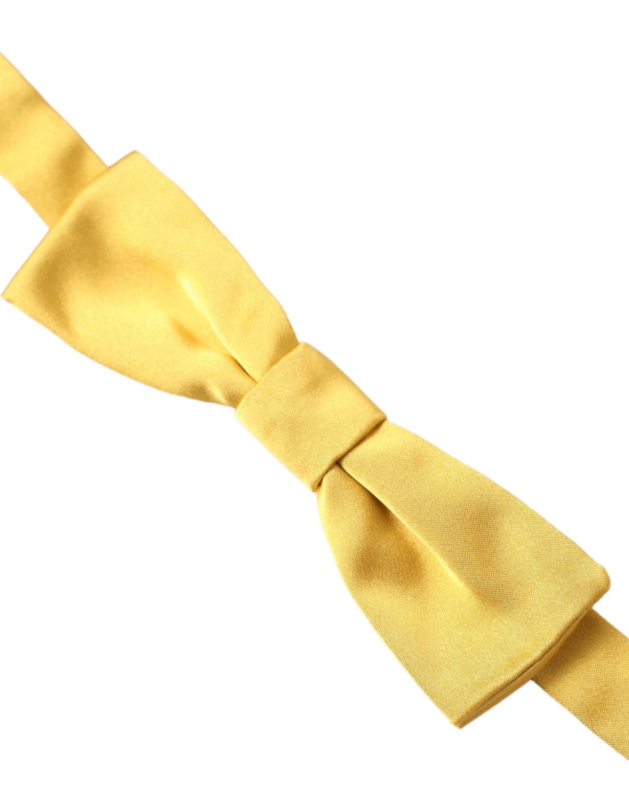 Dolce & Gabbana Yellow Silk Adjustable Neck Men Bow Men's Tie Size ONE SIZE - 2 Thumbnail