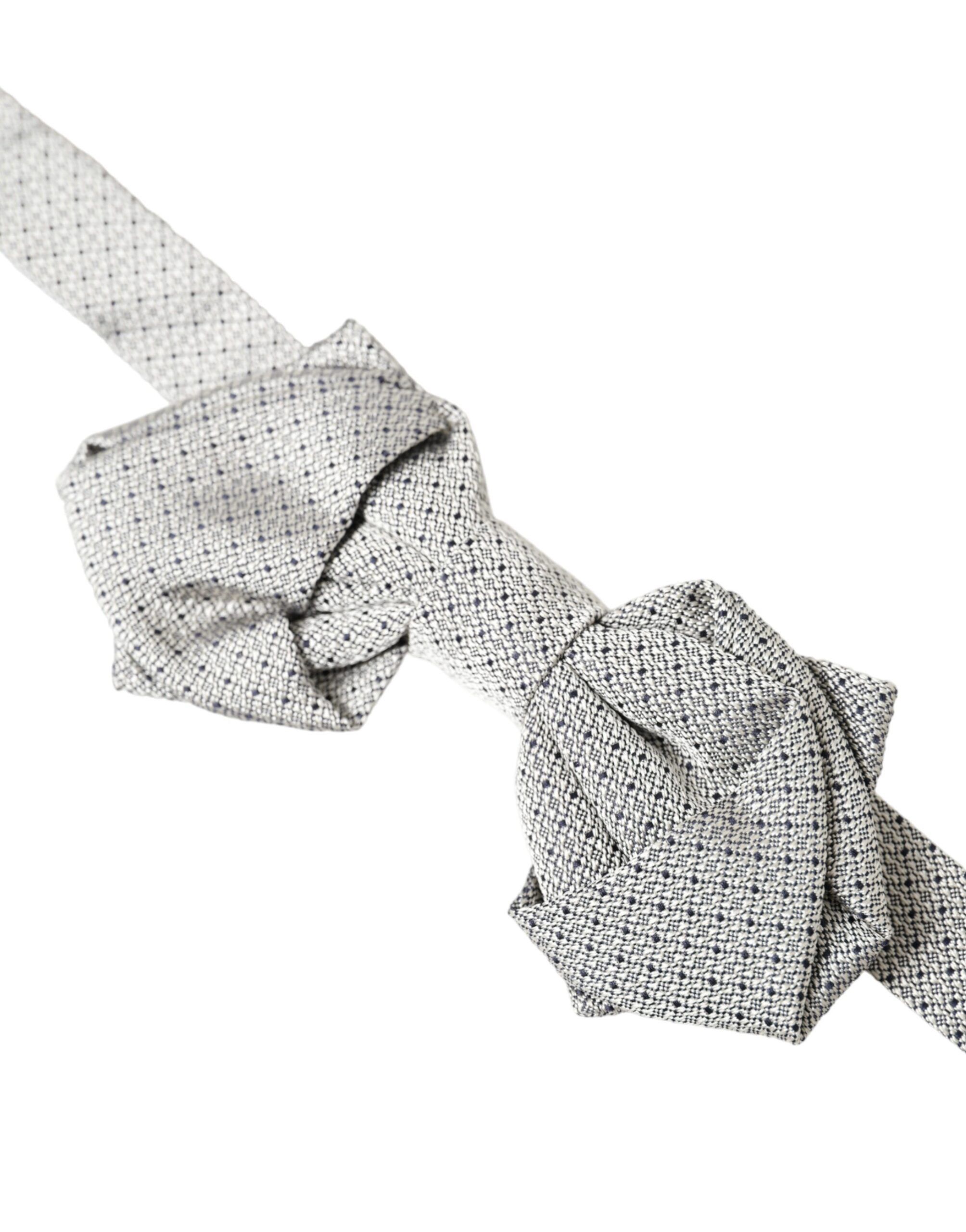 Dolce & Gabbana Gray Silk Adjustable Neck Men Bow Men's Tie Size ONE SIZE - 2 Thumbnail