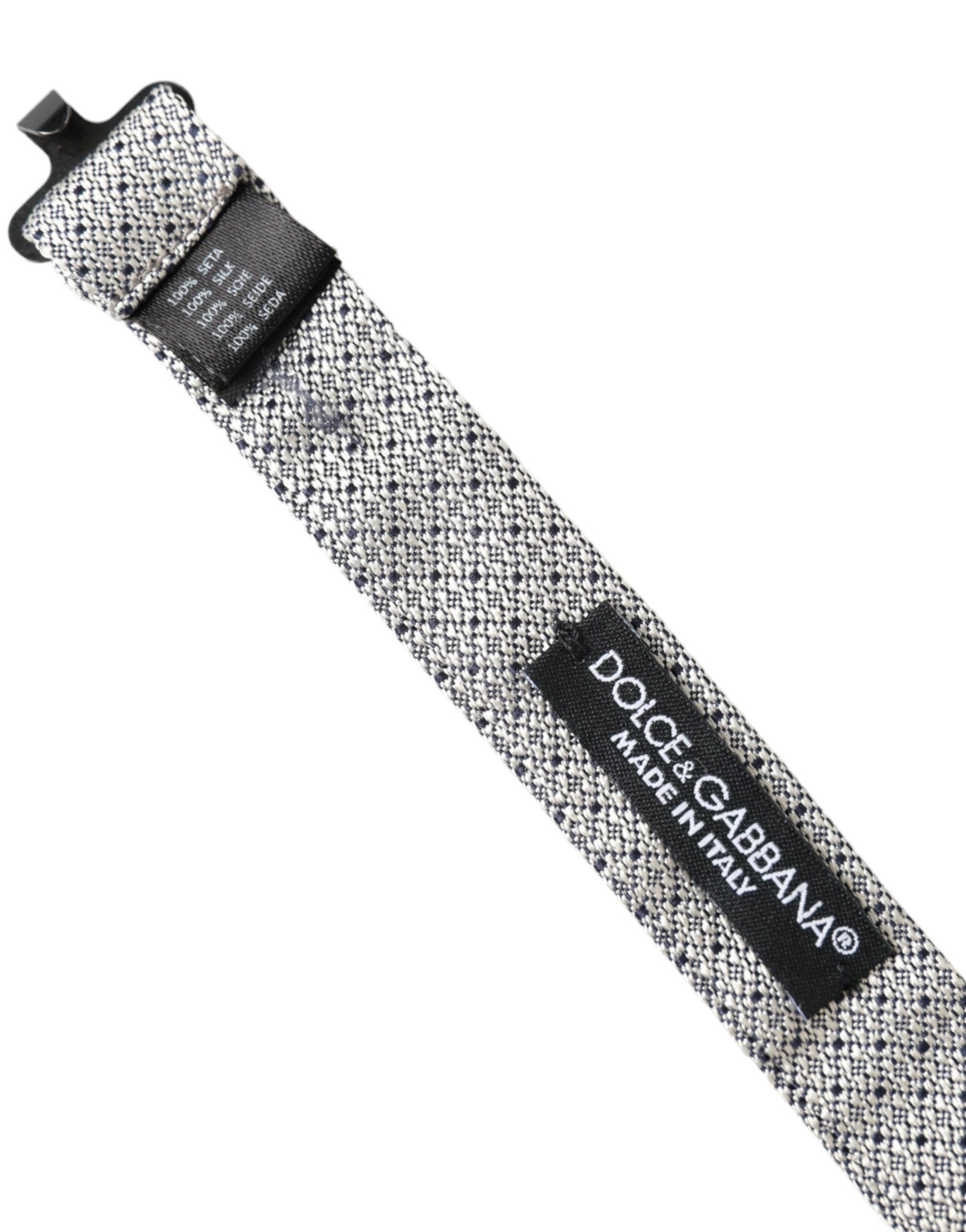 Dolce & Gabbana Gray Silk Adjustable Neck Men Bow Men's Tie Size ONE SIZE - 3 Thumbnail
