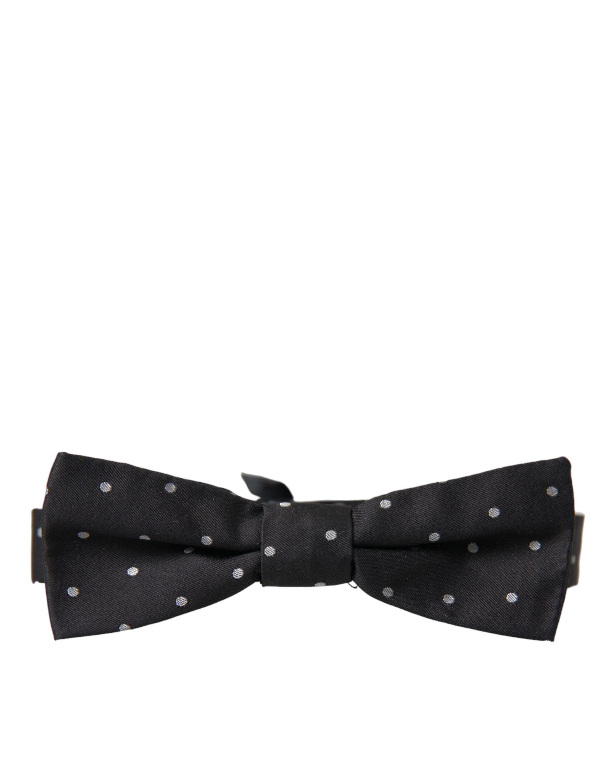 Dolce & Gabbana Black White Polka Dot Silk Men Neck Bow Men's Tie Size ONE SIZE - 4 Thumbnail