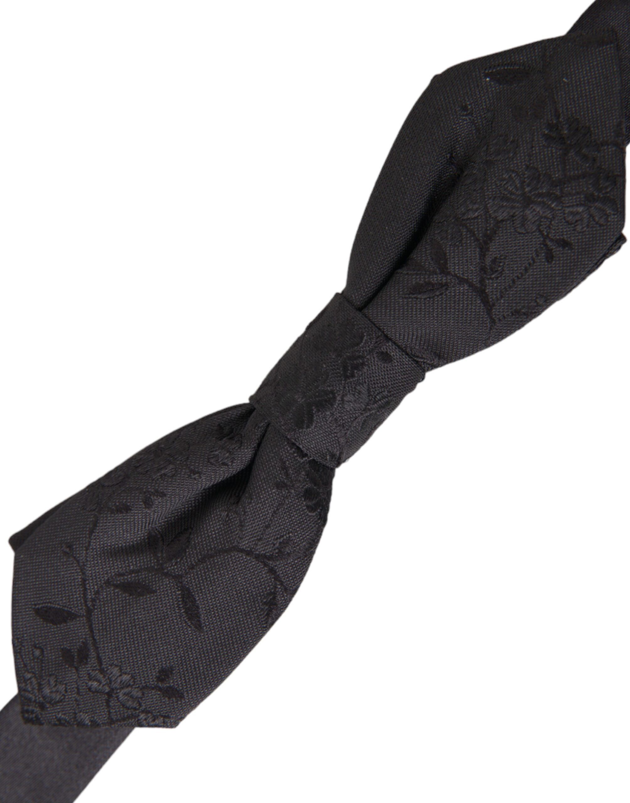 Dolce & Gabbana Black Silk Adjustable Neck Men Bow Men's Tie Size ONE SIZE - 2 Thumbnail
