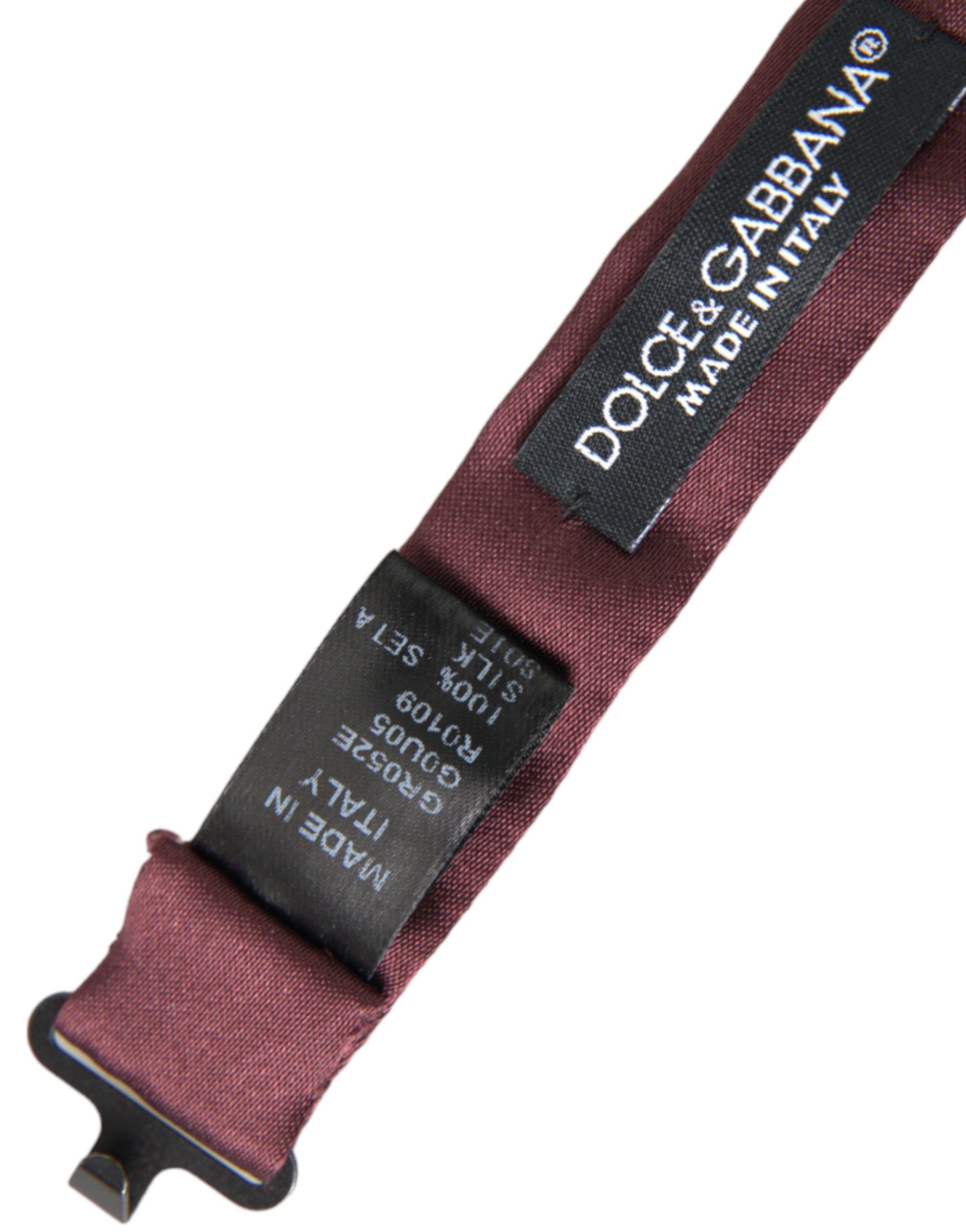 Dolce & Gabbana Brown Silk Adjustable Neck Men Bow Men's Tie Size ONE SIZE - 3 Thumbnail