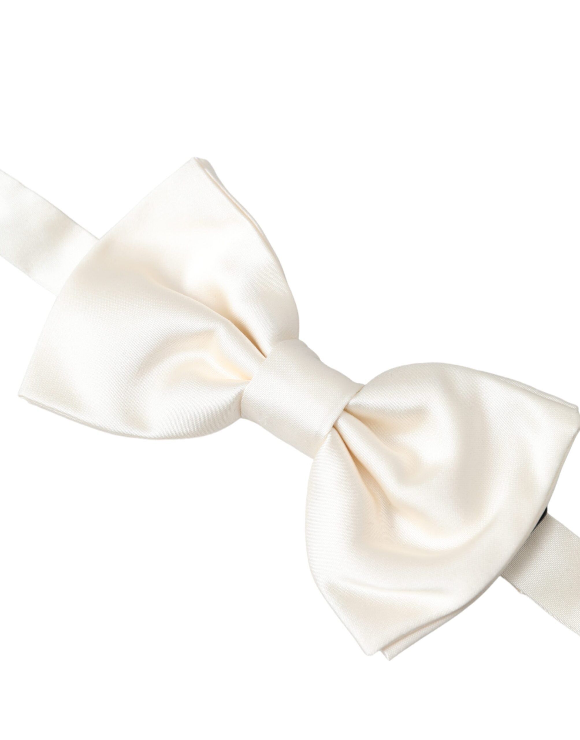 Dolce & Gabbana Off White Silk Adjustable Neck Men Bow Men's Tie Size ONE SIZE - 2 Thumbnail