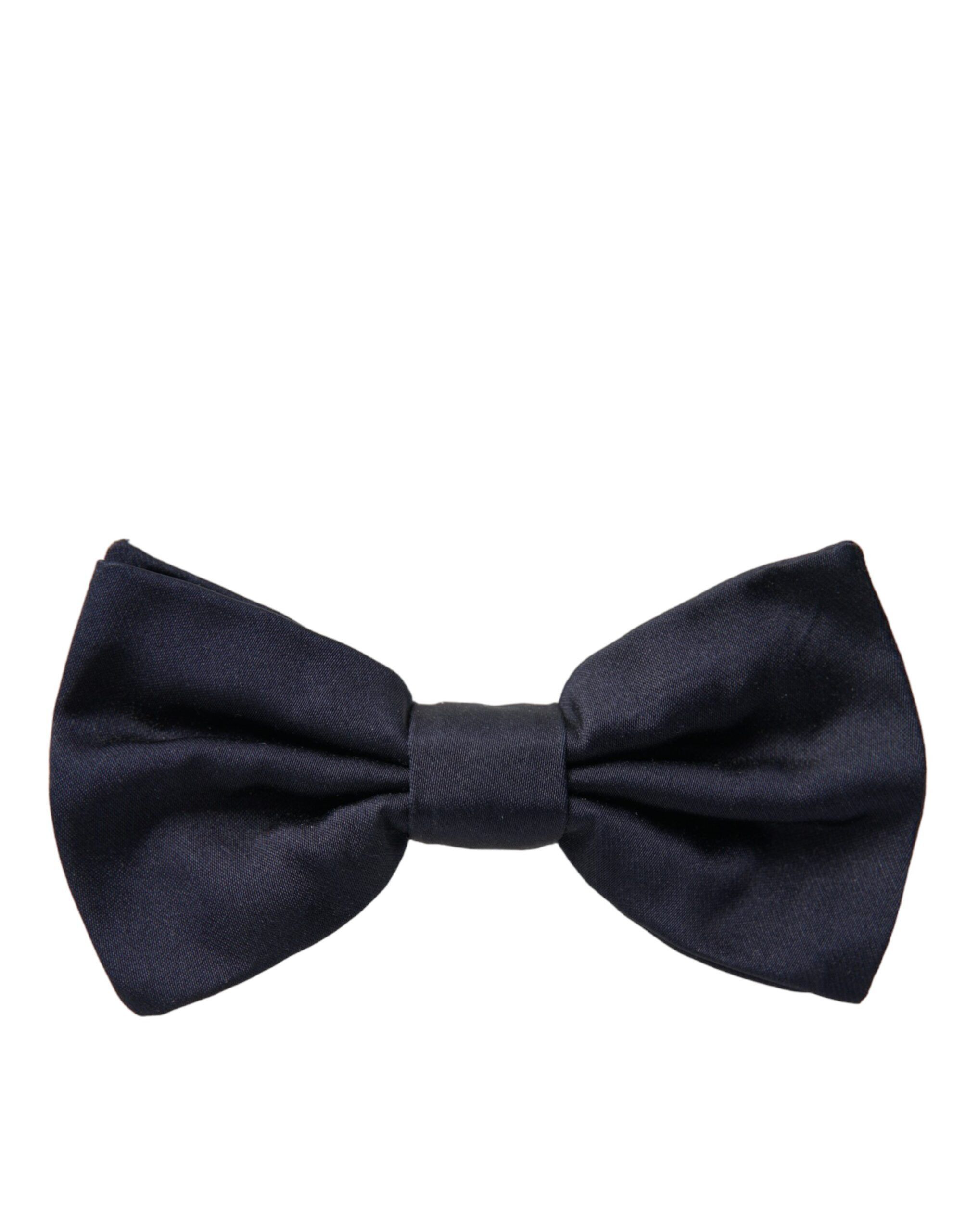 Dolce & Gabbana Dark Blue Silk Adjustable Neck Men Bow Men's Tie Size ONE SIZE - 3 Thumbnail