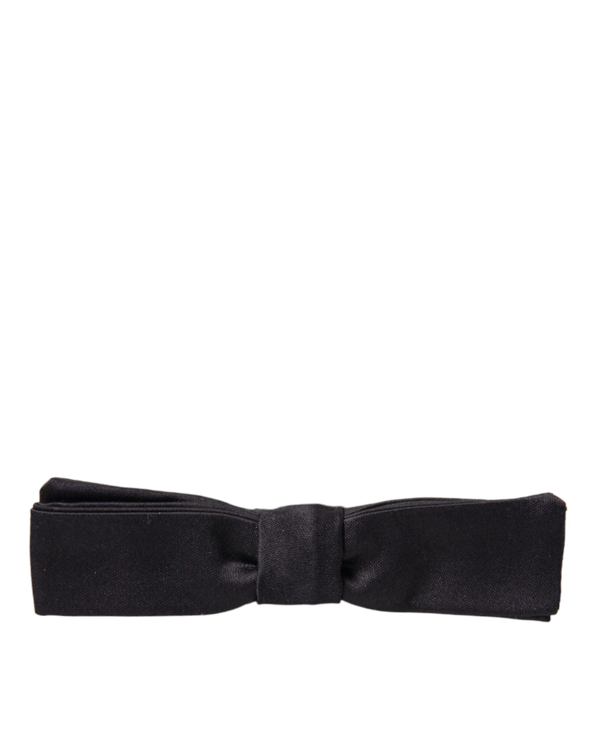 Dolce & Gabbana Dark Gray Silk Adjustable Neck Men Bow Men's Tie Size ONE SIZE - 4 Thumbnail