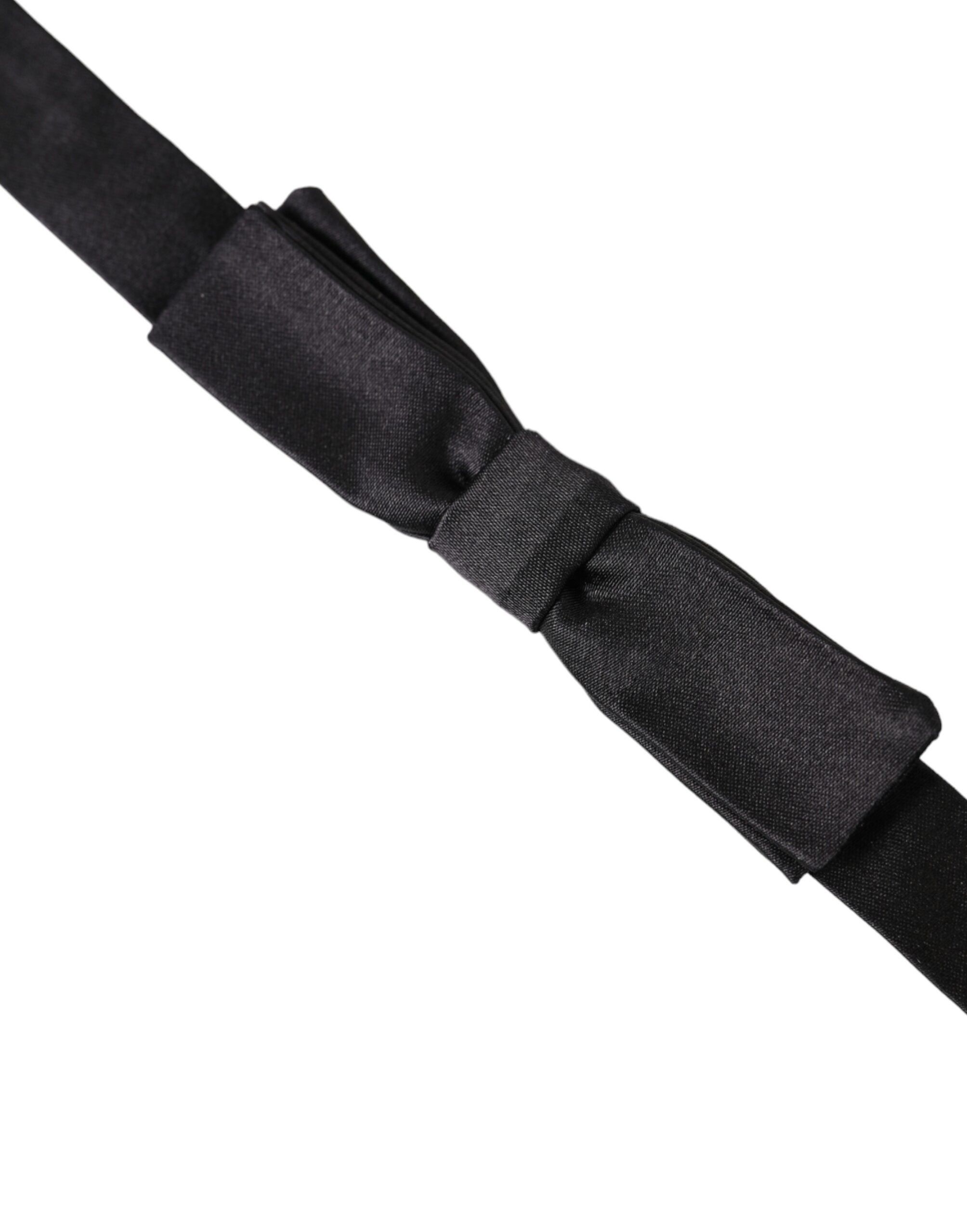 Dolce & Gabbana Dark Gray Silk Adjustable Neck Men Bow Men's Tie Size ONE SIZE - 2 Thumbnail