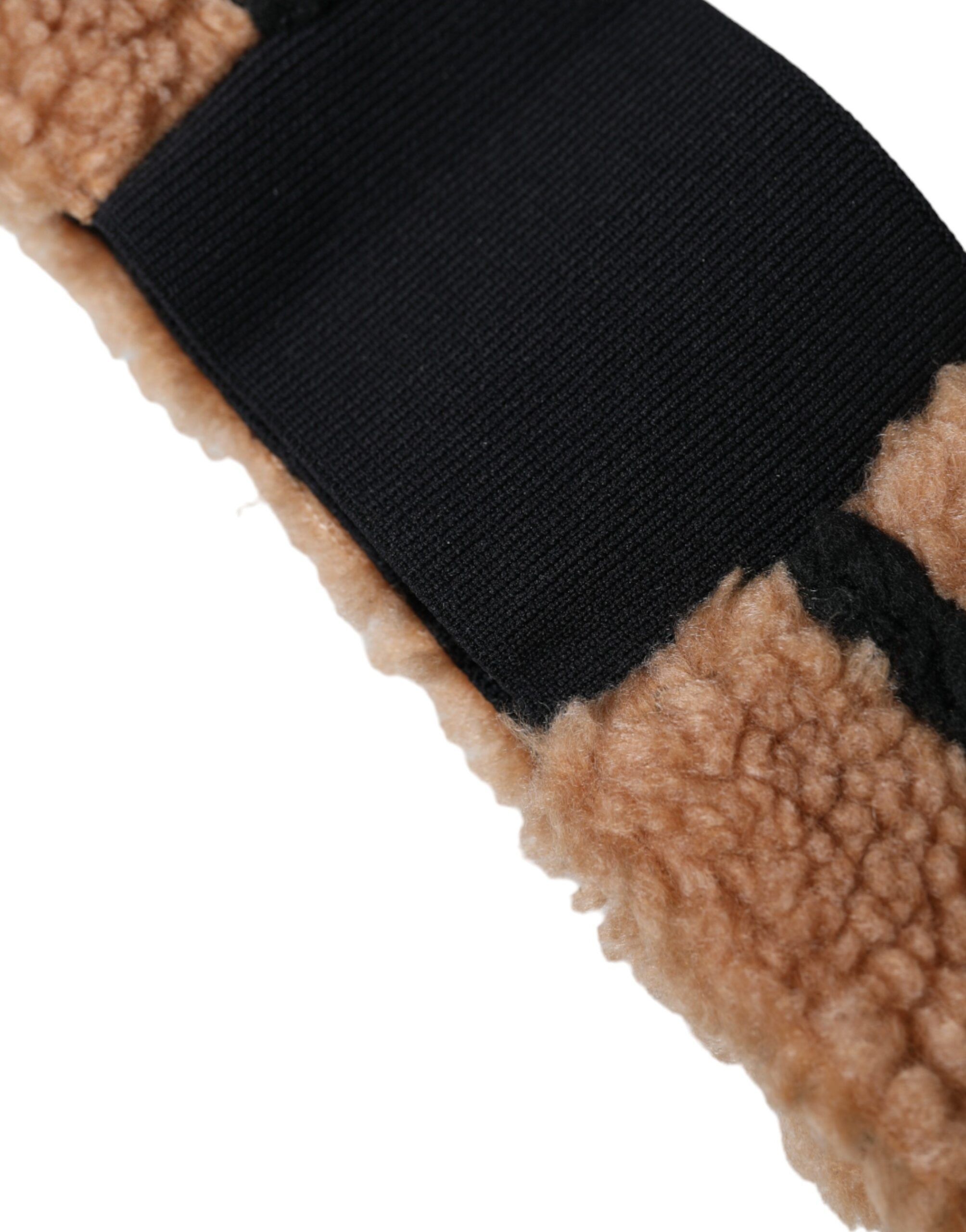 Dolce & Gabbana Brown Black Fleece Wool Head Band Hat Men's Men Size ONE SIZE - 3 Thumbnail