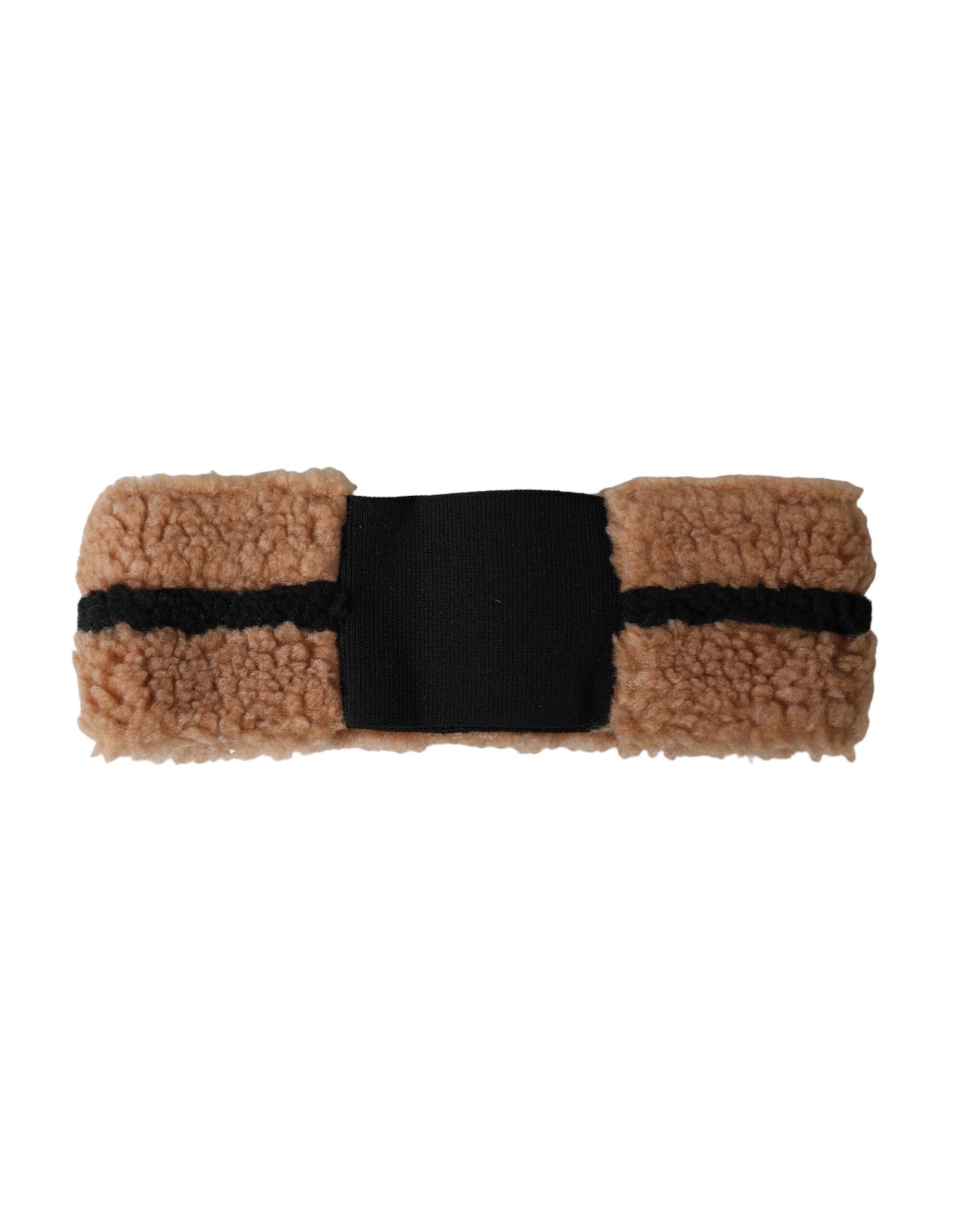 Dolce & Gabbana Brown Black Fleece Wool Head Band Hat Men's Men Size ONE SIZE - 2 Thumbnail