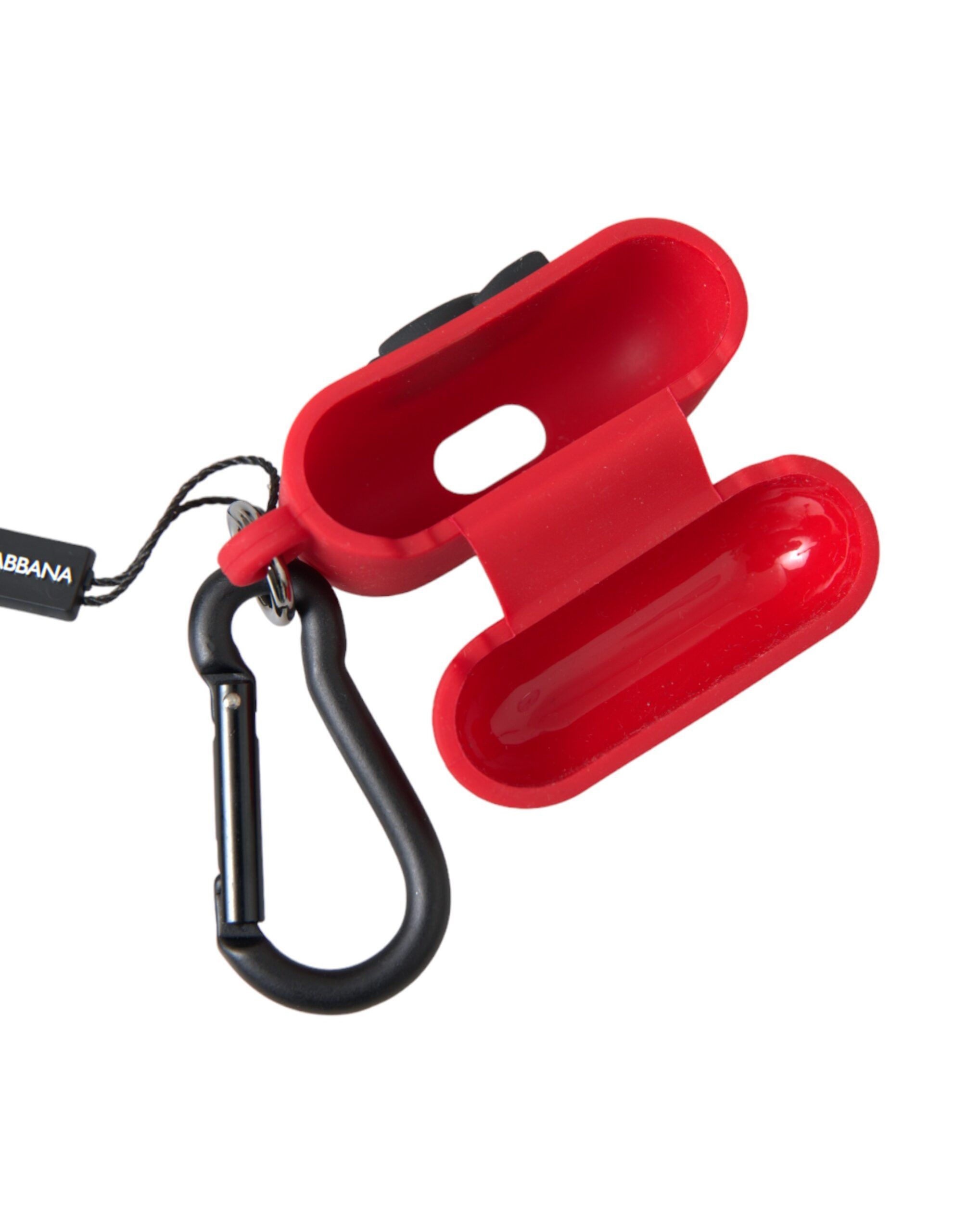 Dolce & Gabbana Red Silicone Rubber Logo Embossed Airpods Women's Case Size ONE SIZE - 3 Thumbnail