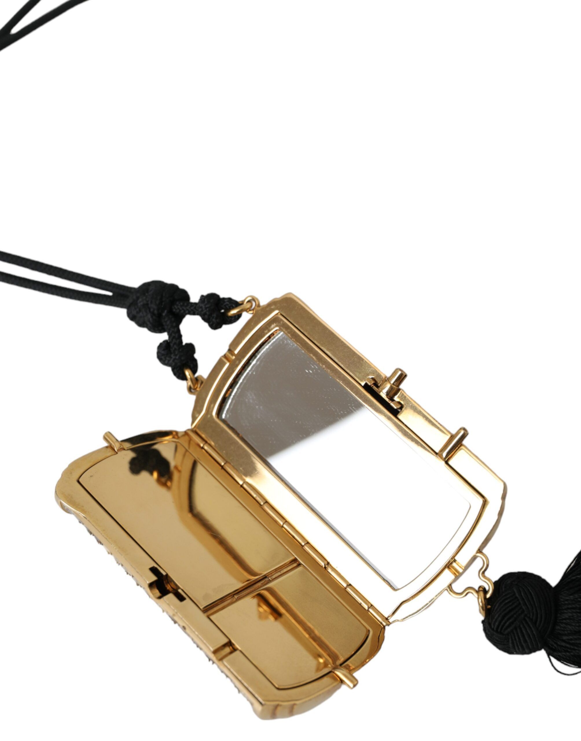 Dolce & Gabbana Beige Exotic Leather Mini Mirror Tassel Make Up Holder Size ONE SIZE - 6 Thumbnail