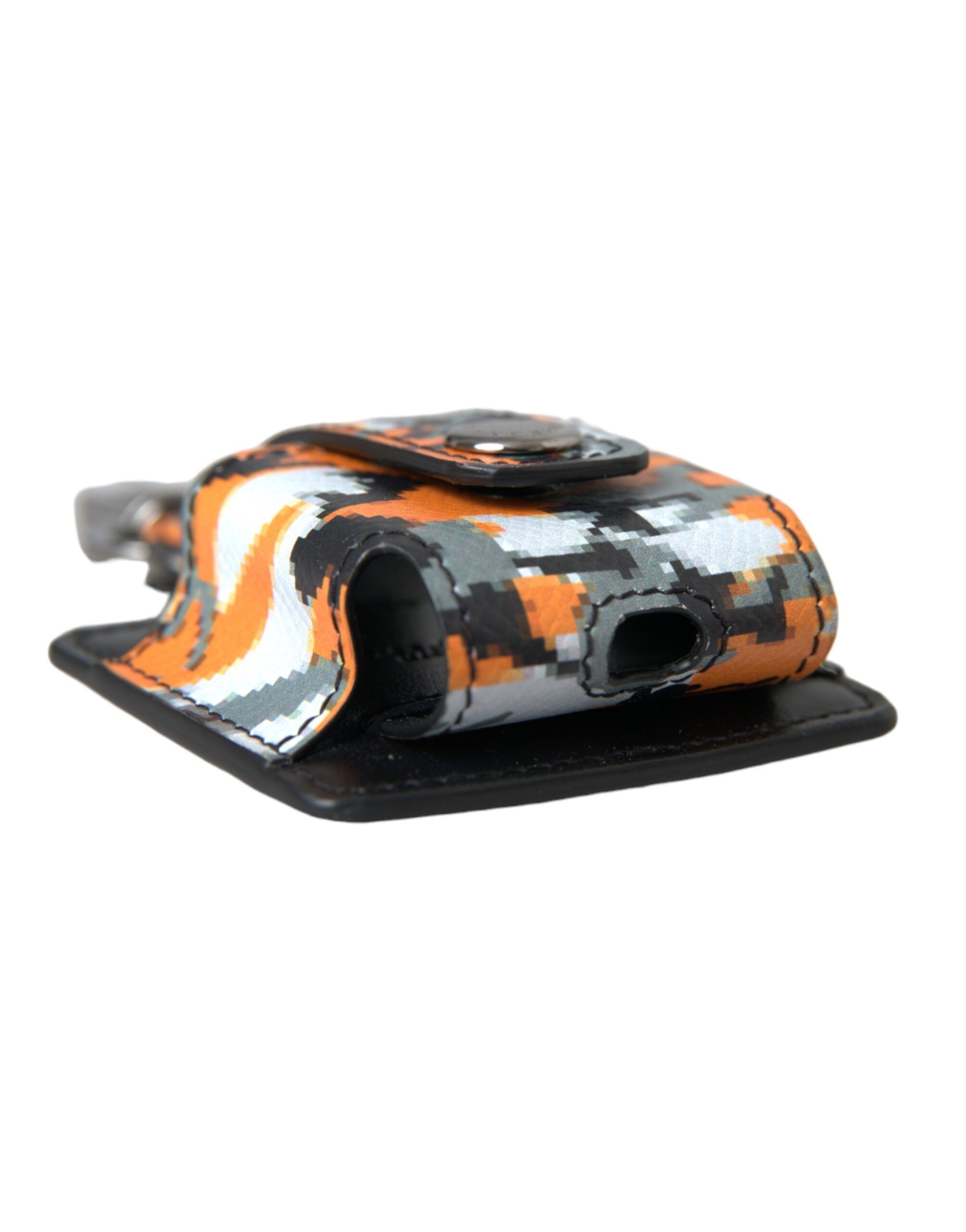 Dolce & Gabbana Multicolor Camouflage Print Leather Logo Metal Airpods Size ONE SIZE - 5 Thumbnail