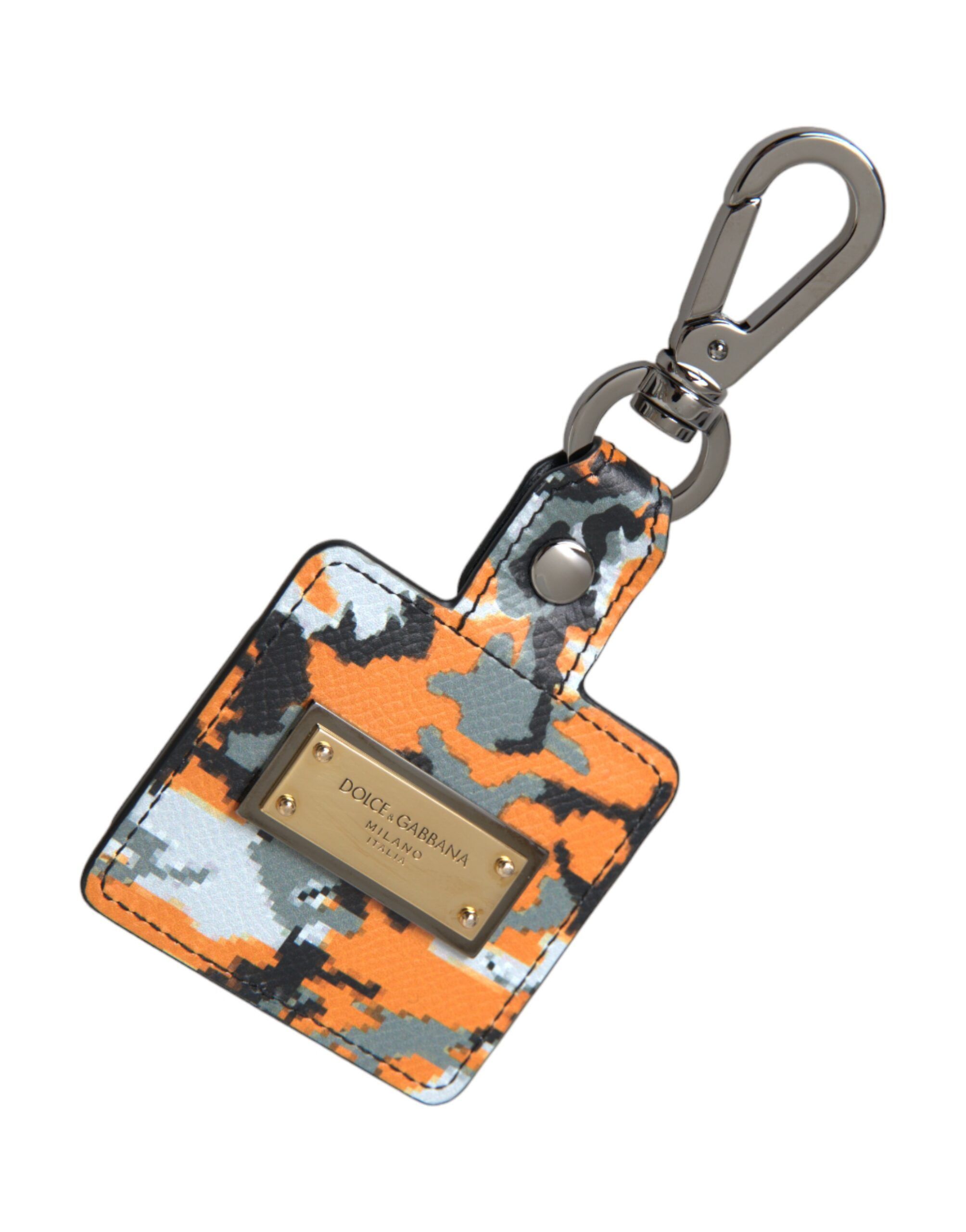 Dolce & Gabbana Multicolor Camouflage Print Leather Logo Metal Airpods Size ONE SIZE - 2 Thumbnail
