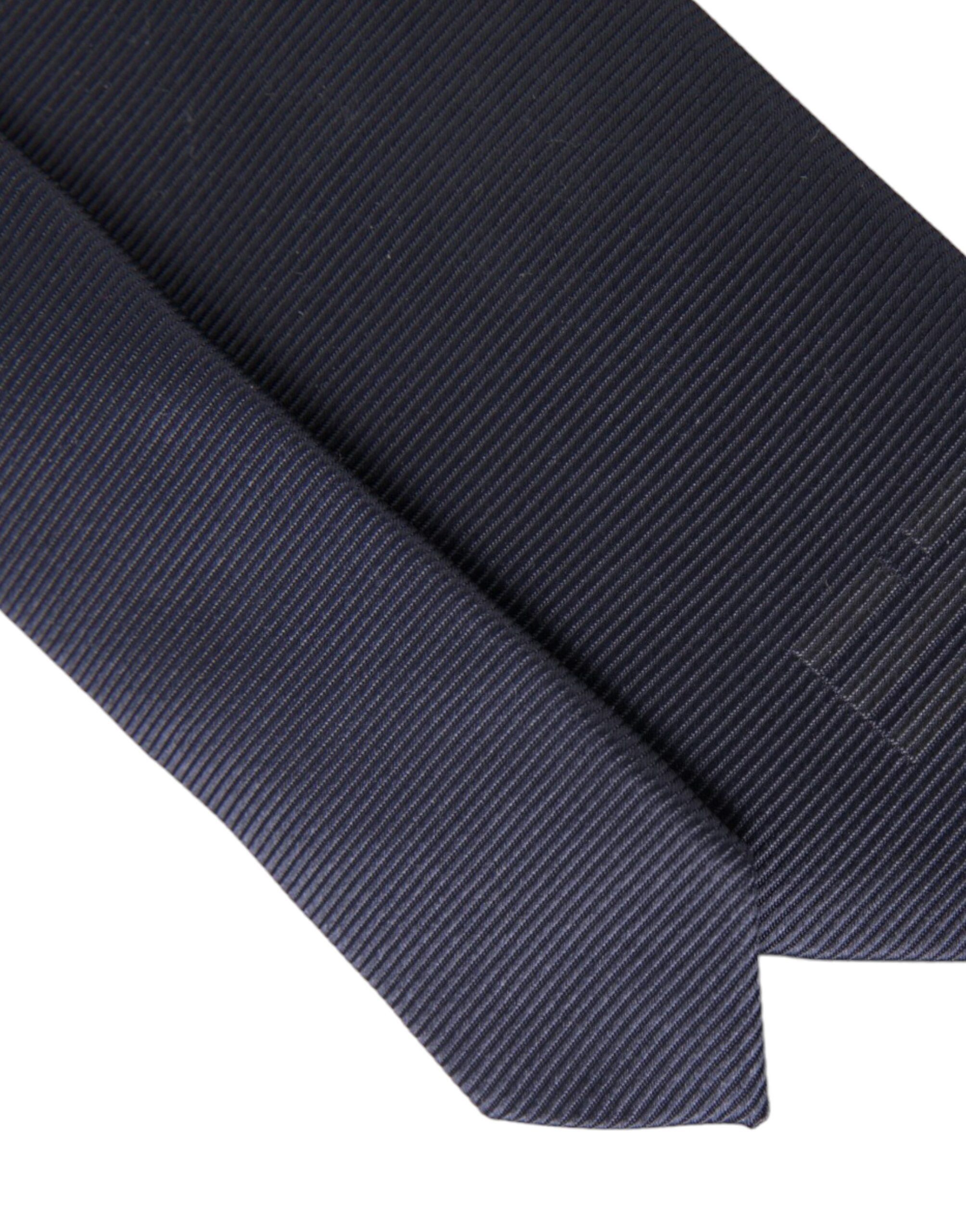 Dolce & Gabbana Blue Solid Silk Adjustable Tie Men's Men Size ONE SIZE - 4 Thumbnail
