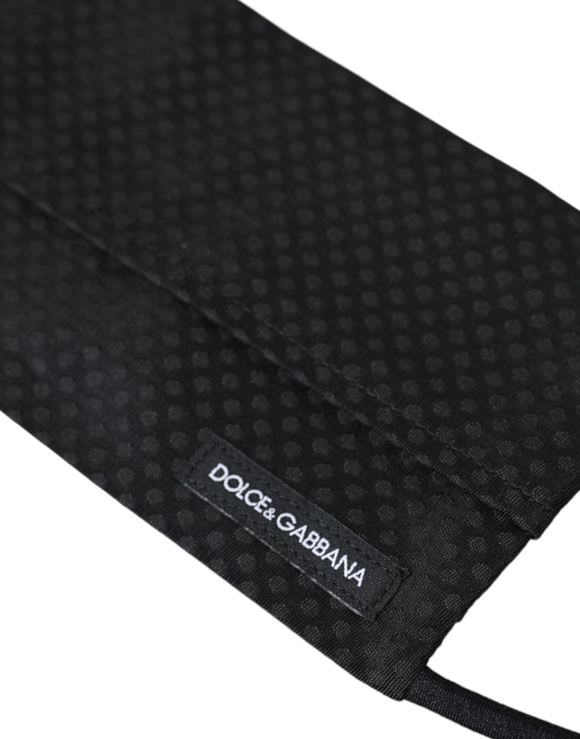 Dolce & Gabbana Black 100% Silk Adjustable Necktie Face Men's Mask Size ONE SIZE - 3 Thumbnail