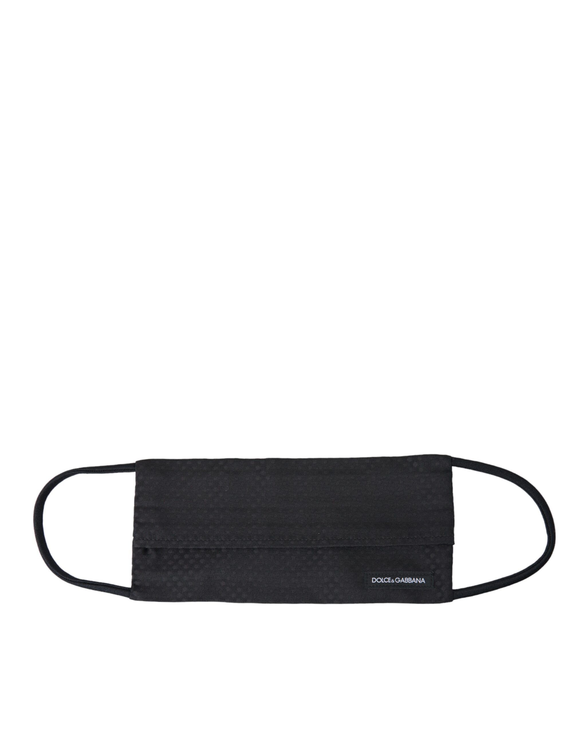 Dolce & Gabbana Black 100% Silk Adjustable Necktie Face Men's Mask Size ONE SIZE - 2 Thumbnail