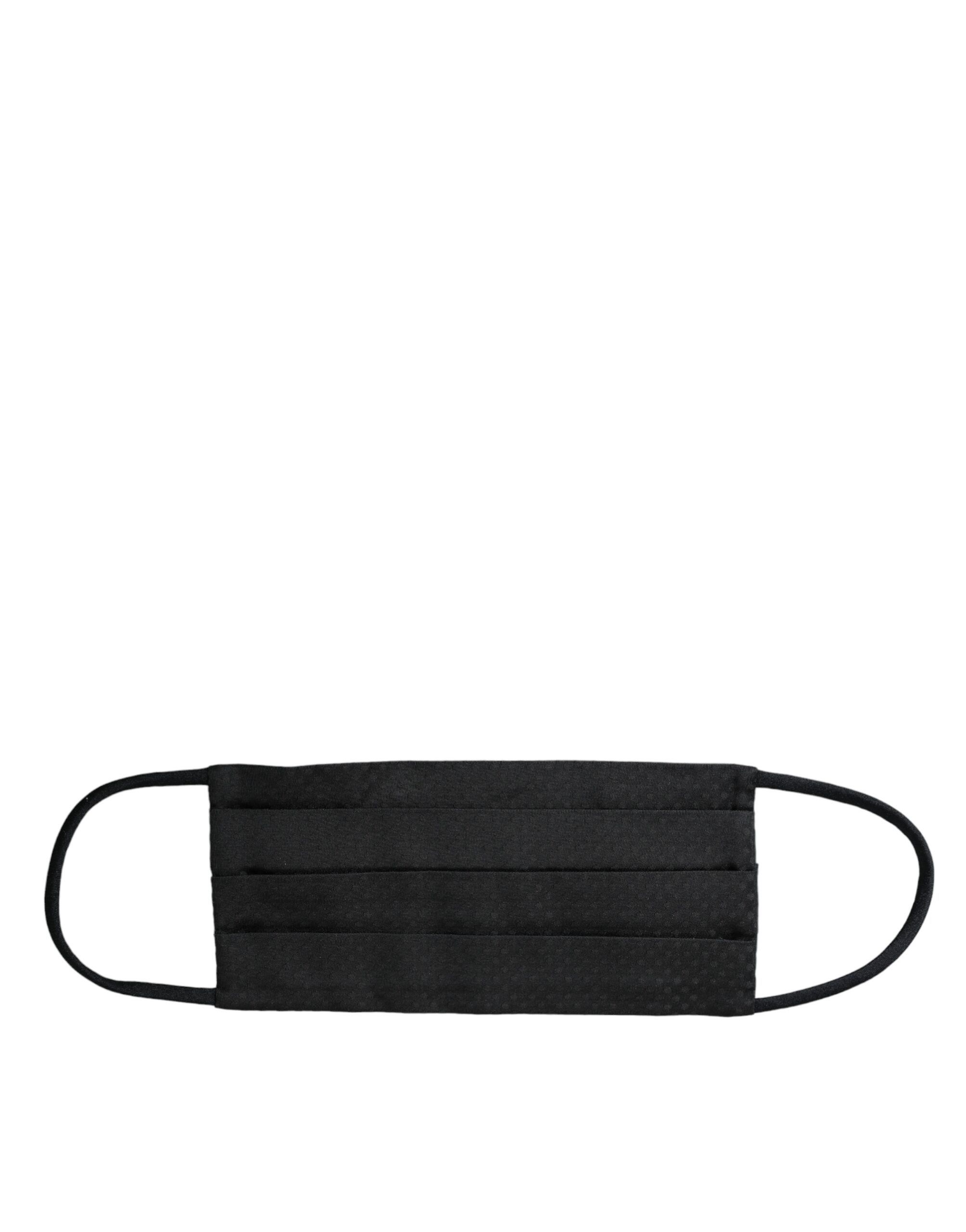 Dolce & Gabbana Black 100% Silk Adjustable Necktie Face Men's Mask Size ONE SIZE - 4 Thumbnail
