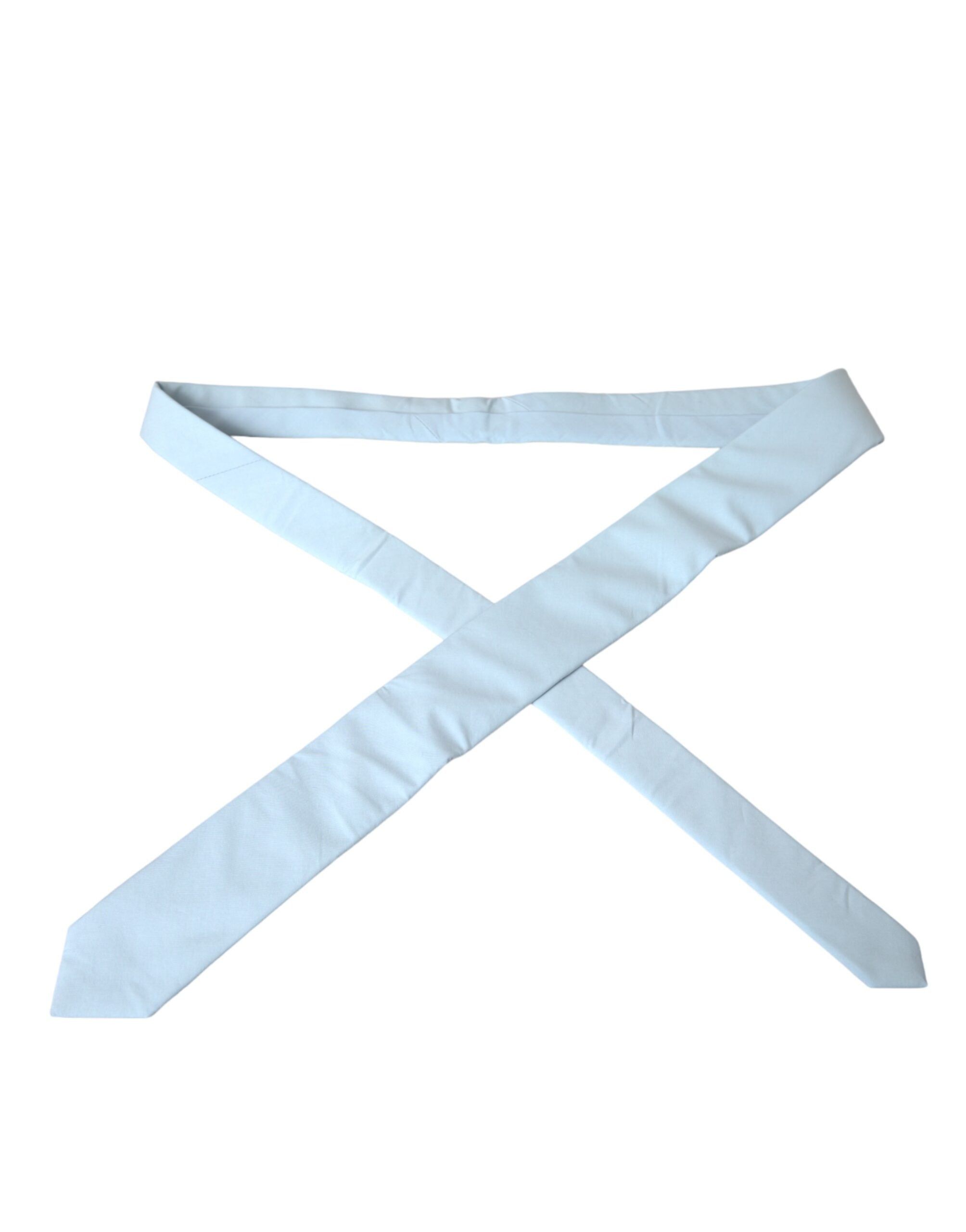 Dolce & Gabbana Light Blue Cotton Adjustable Tie Men's Men Size ONE SIZE - 3 Thumbnail