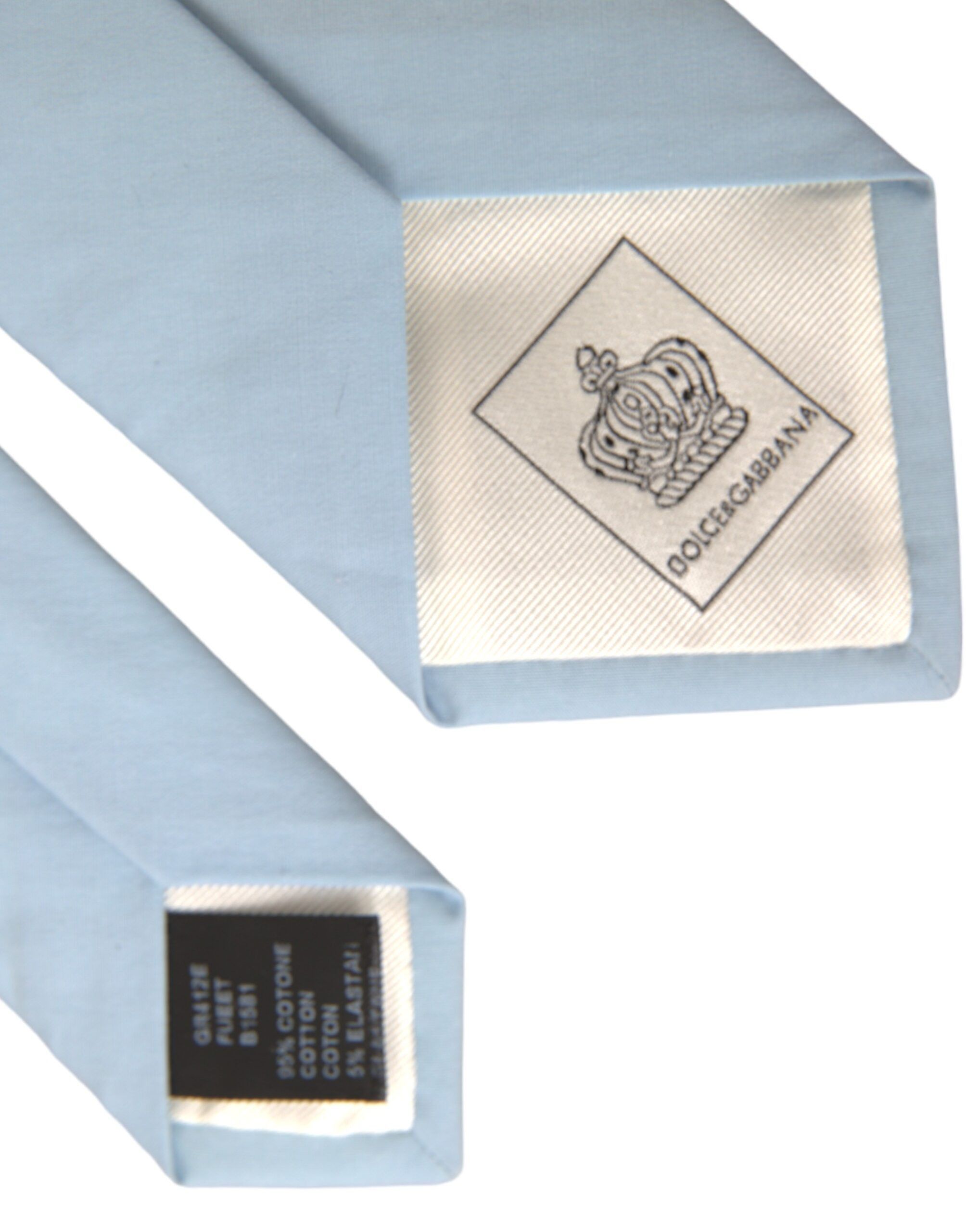 Dolce & Gabbana Light Blue Cotton Adjustable Tie Men's Men Size ONE SIZE - 5 Thumbnail