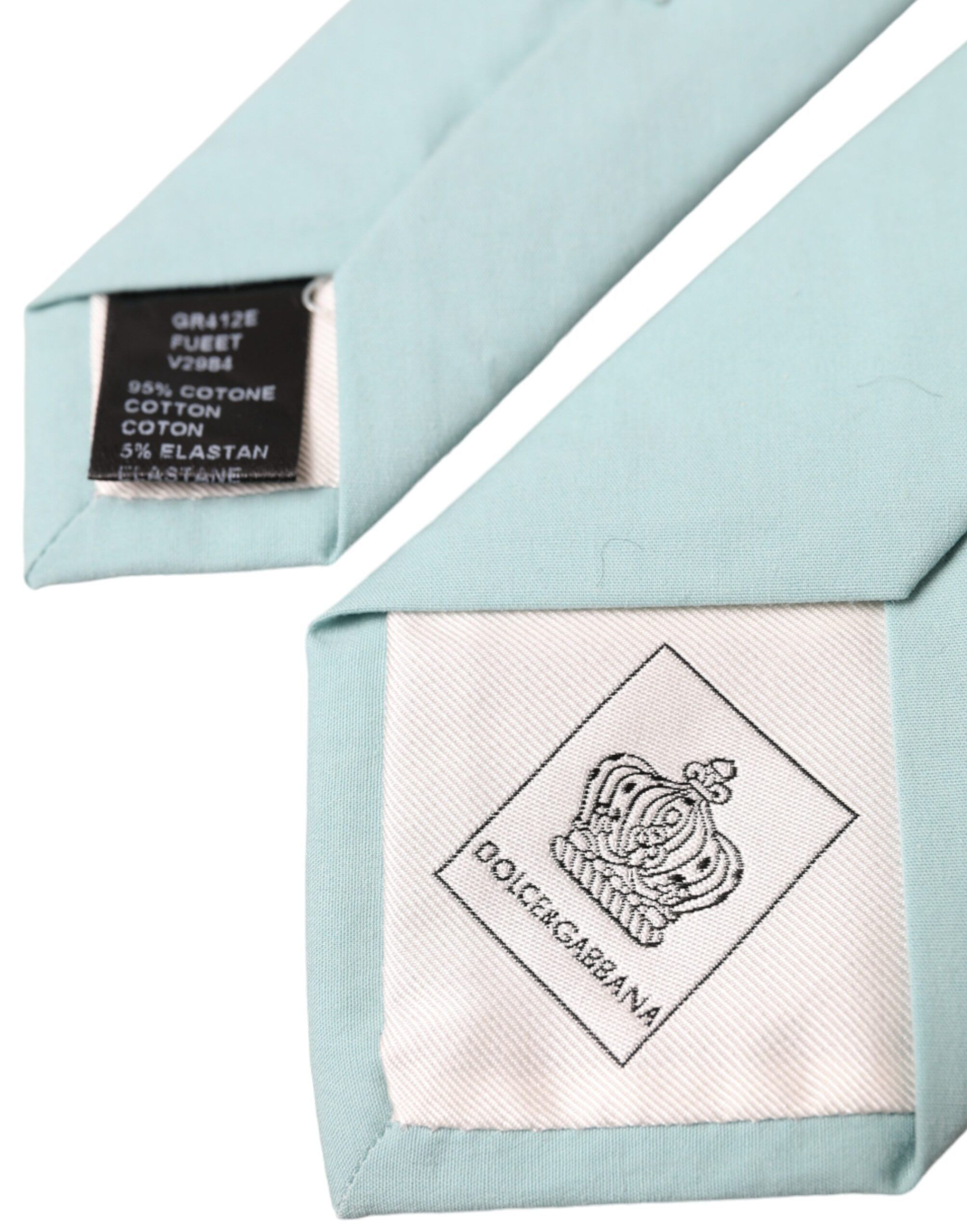Dolce & Gabbana Mint Green Cotton Adjustable Tie Men's Men Size ONE SIZE - 5 Thumbnail