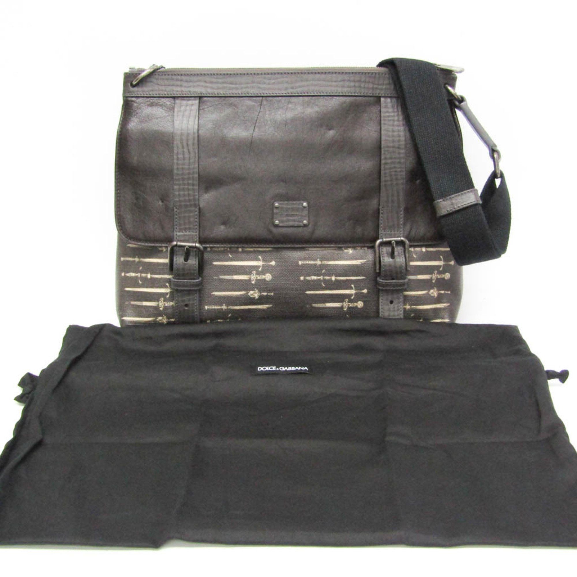 Dolce & Gabbana Brown Canvas Shoulder Bag (Pre-Owned) Size ONE SIZE - 7 Thumbnail