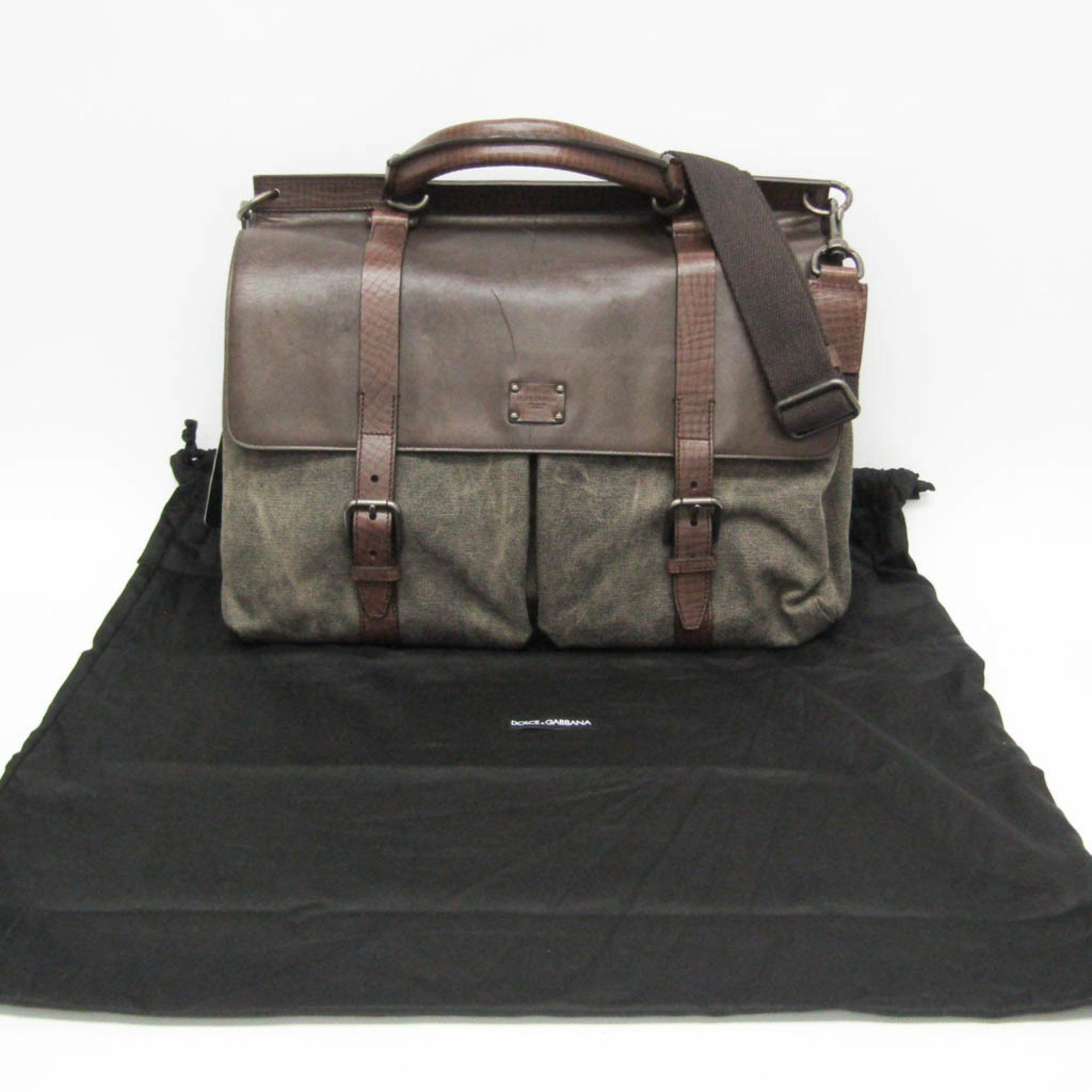 Dolce & Gabbana Brown Canvas Handbag (Pre-Owned) Size ONE SIZE - 5 Thumbnail