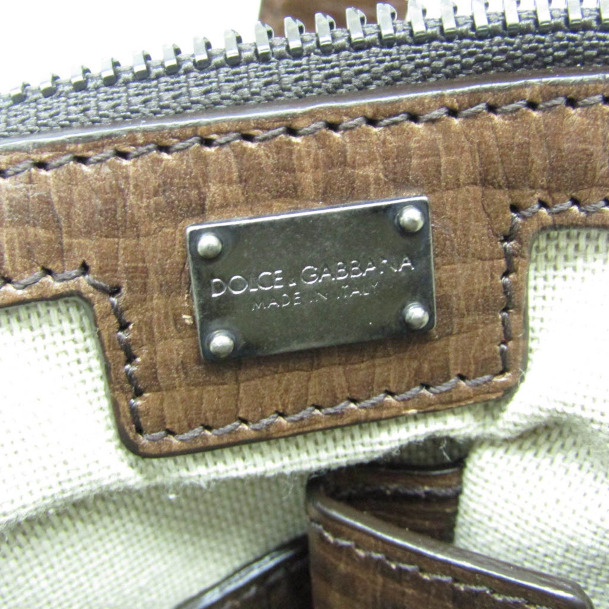 Dolce & Gabbana Brown Canvas Handbag (Pre-Owned) Size ONE SIZE - 4 Thumbnail