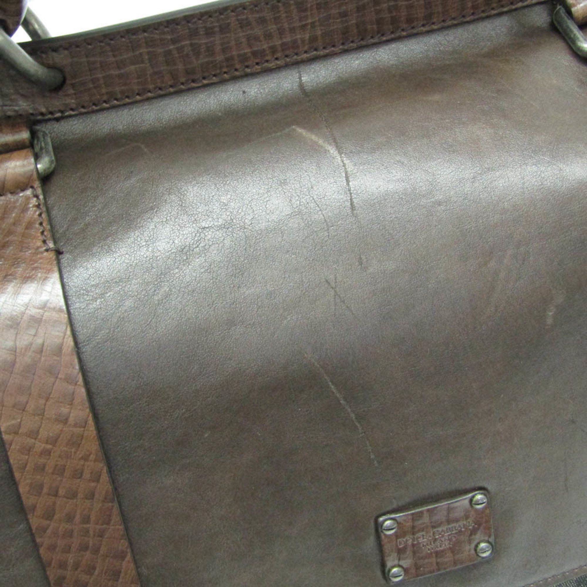 Dolce & Gabbana Brown Canvas Handbag (Pre-Owned) Size ONE SIZE - 9 Thumbnail