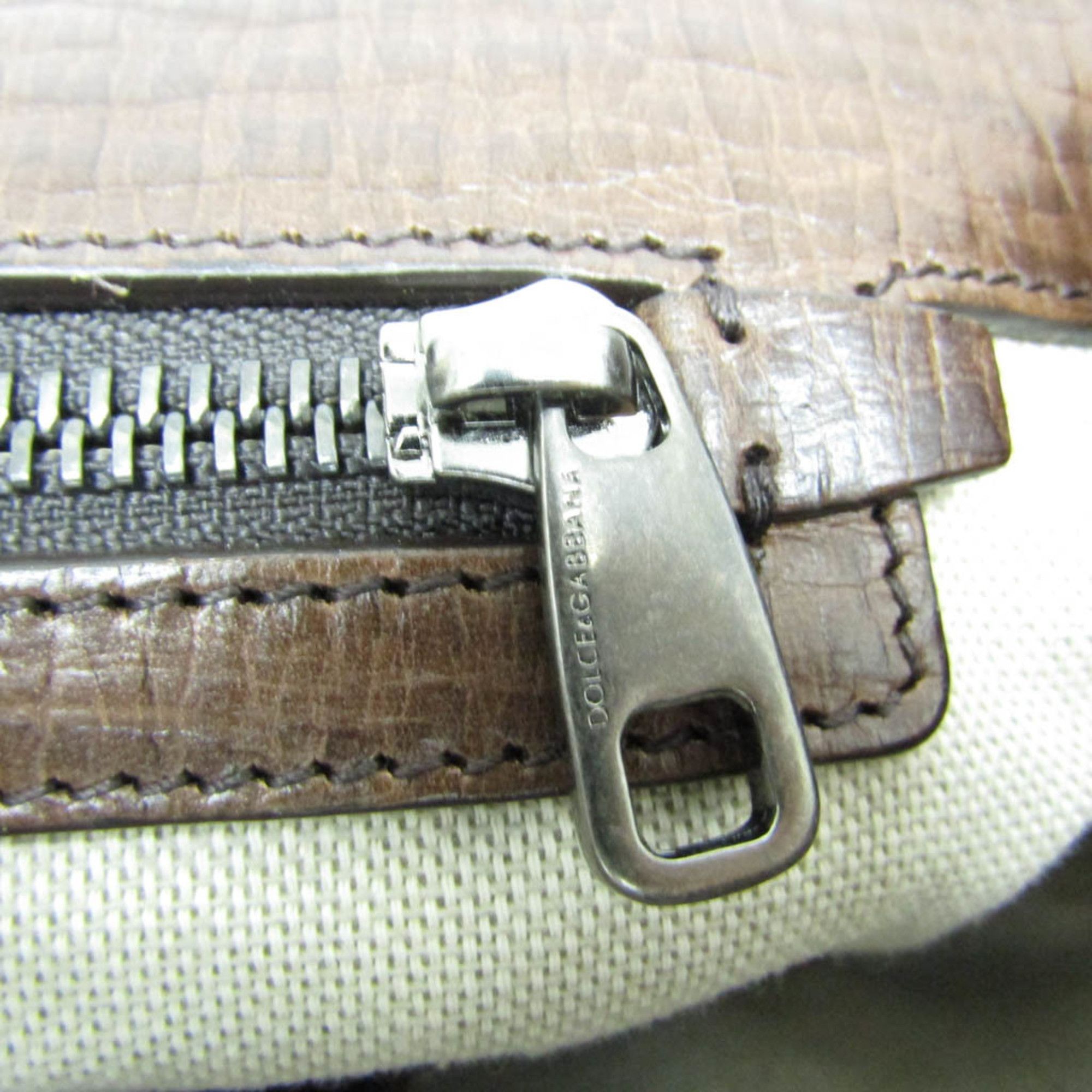 Dolce & Gabbana Brown Canvas Handbag (Pre-Owned) Size ONE SIZE - 7 Thumbnail