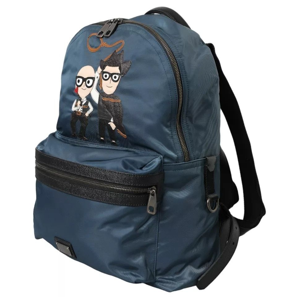 Dolce & Gabbana Blue Nylon #DGFamily Patch Men Backpack Men's Bag Size ONE SIZE - 2 Thumbnail
