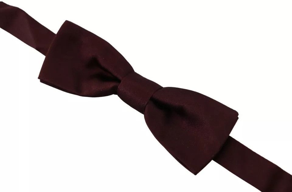Dolce & Gabbana Bordeaux Silk Adjustable Neck Men Bow Men's Tie (Pre-Owned) Size ONE SIZE - 5 Thumbnail