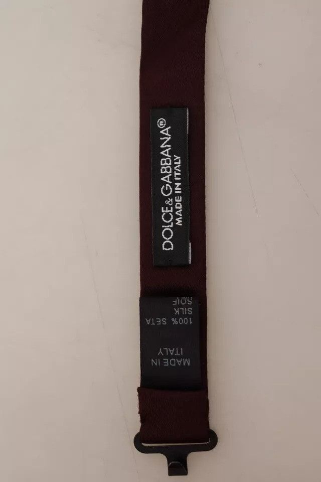 Dolce & Gabbana Bordeaux Silk Adjustable Neck Men Bow Men's Tie (Pre-Owned) Size ONE SIZE - 4 Thumbnail