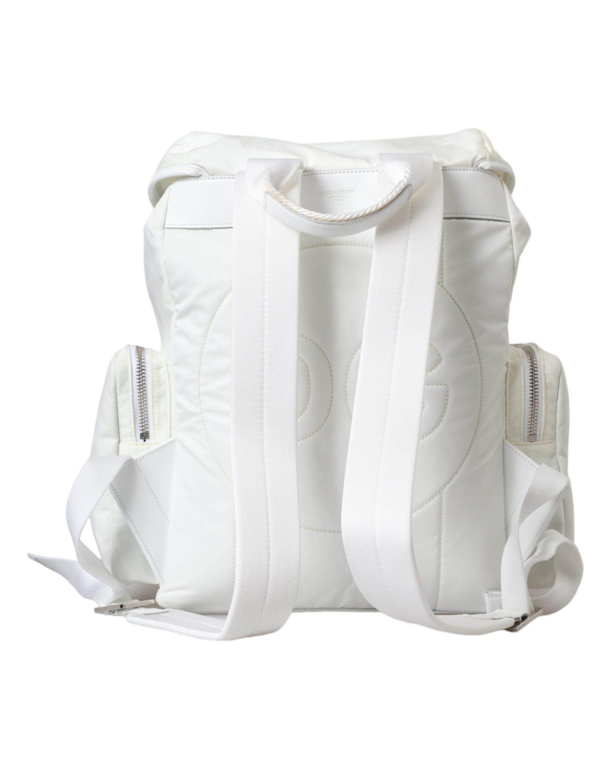 Dolce & Gabbana White Nylon Rubber Logo Backpack Rucksack Men's Bag Size ONE SIZE - 4 Thumbnail