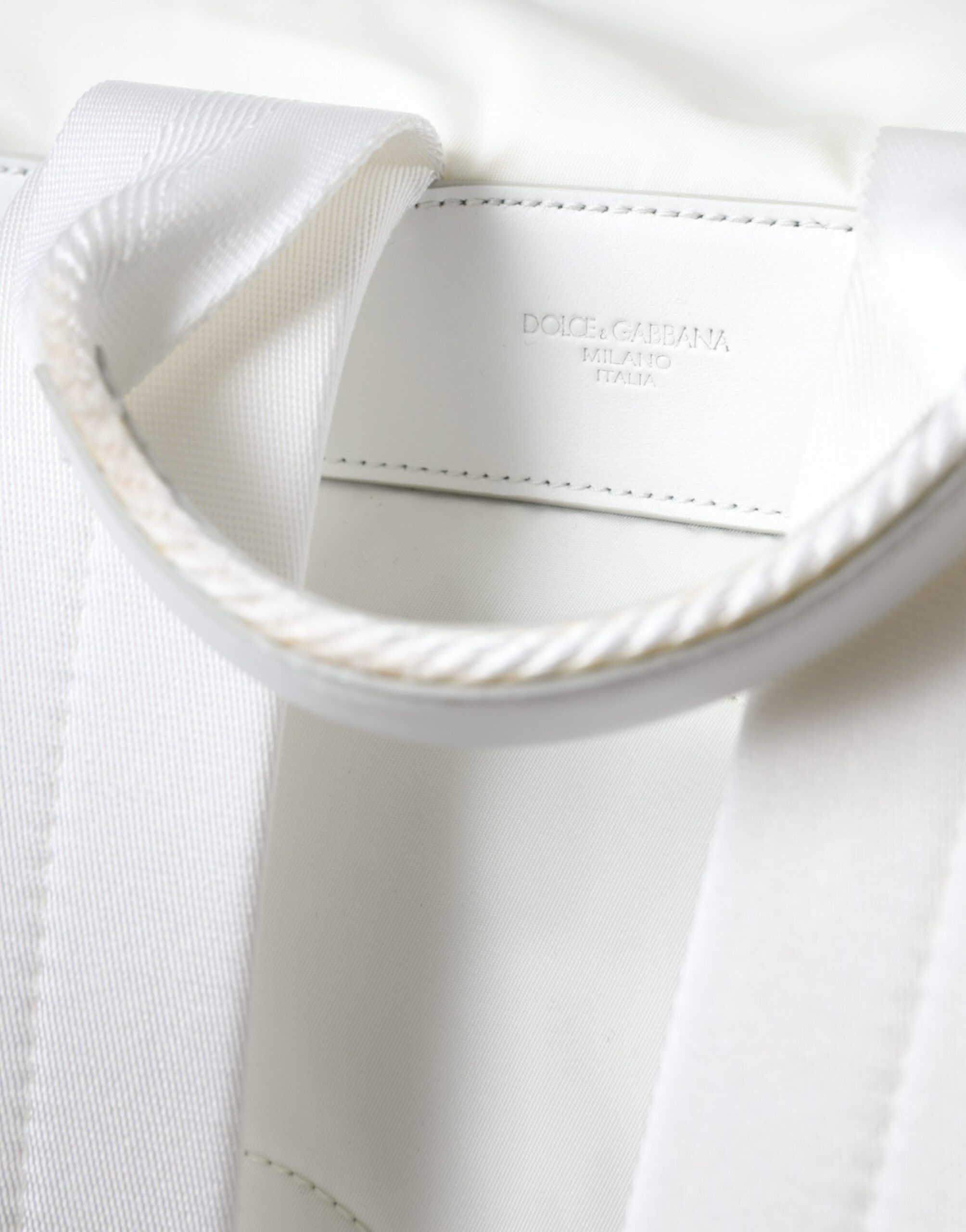 Dolce & Gabbana White Nylon Rubber Logo Backpack Rucksack Men's Bag Size ONE SIZE - 3 Thumbnail