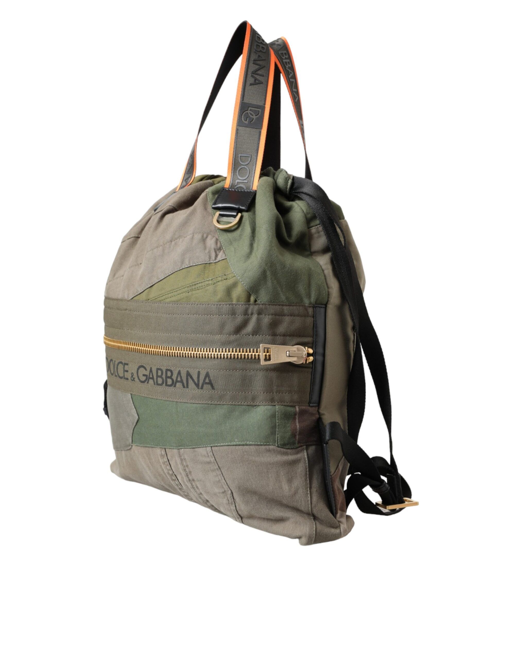 Dolce & Gabbana Military Green Patchwork Rucksack Backpack Men's Bag Size ONE SIZE - 2 Thumbnail