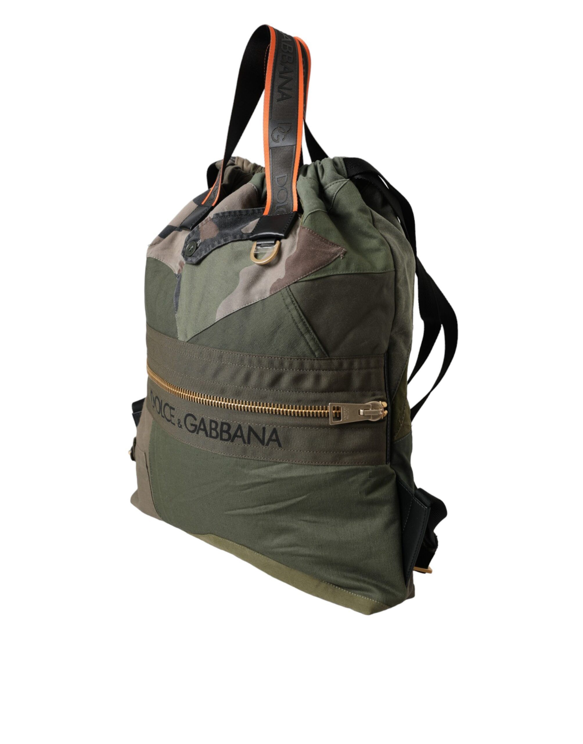 Dolce & Gabbana Military Green Patchwork Rucksack Backpack Men's Bag Size ONE SIZE - 2 Thumbnail
